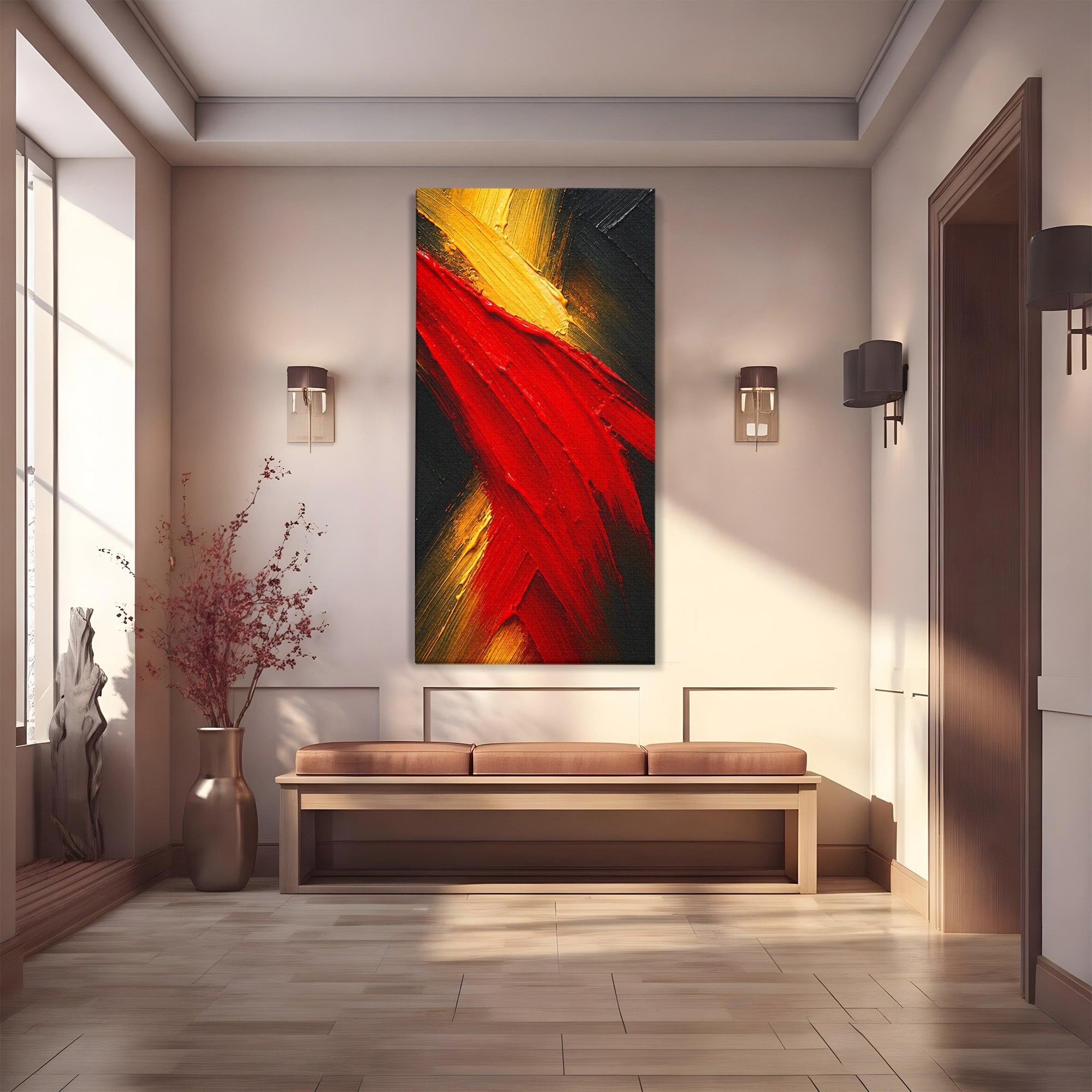Tablou Canvas Premium LuxCanva® C1363, Explozie Abstracta, Abstract, Arta Moderna, Dramatic, Textura, Living, Birou, Culori Vibrante