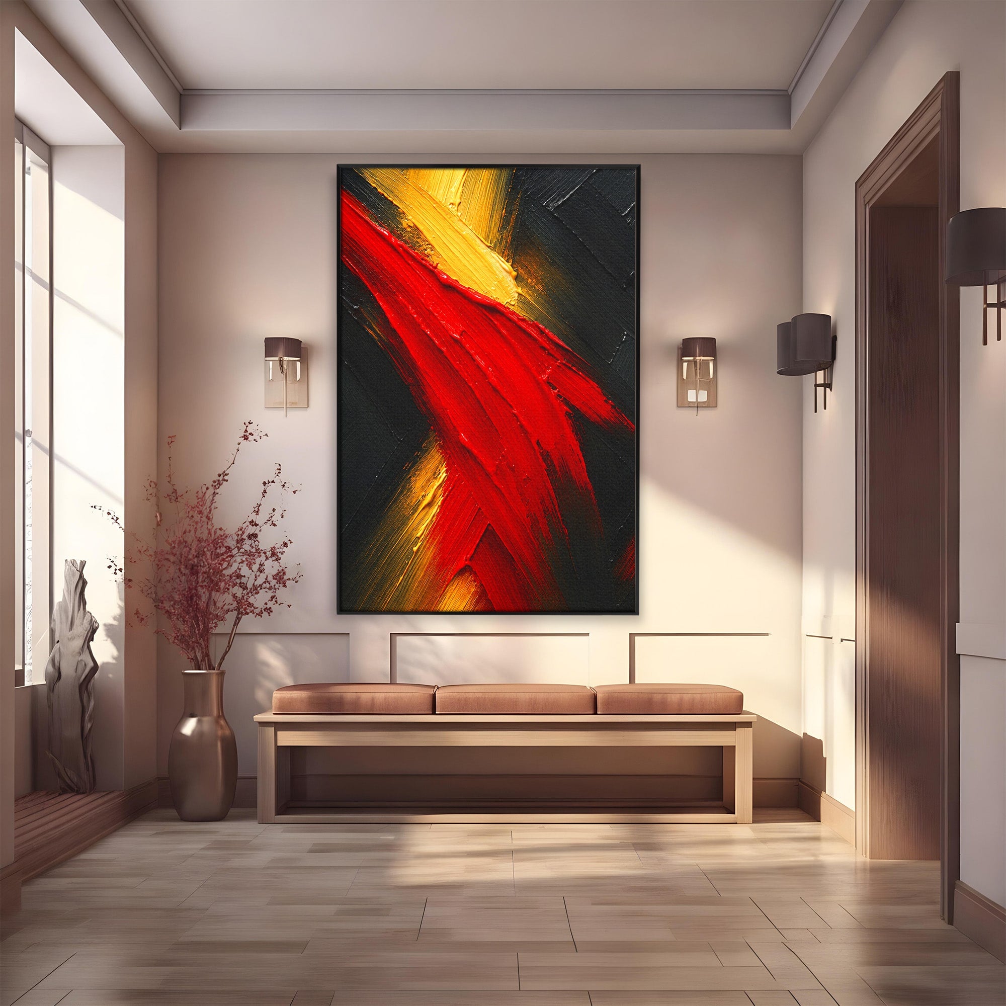 Tablou Canvas Premium LuxCanva® C1363, Explozie Abstracta, Abstract, Arta Moderna, Dramatic, Textura, Living, Birou, Culori Vibrante