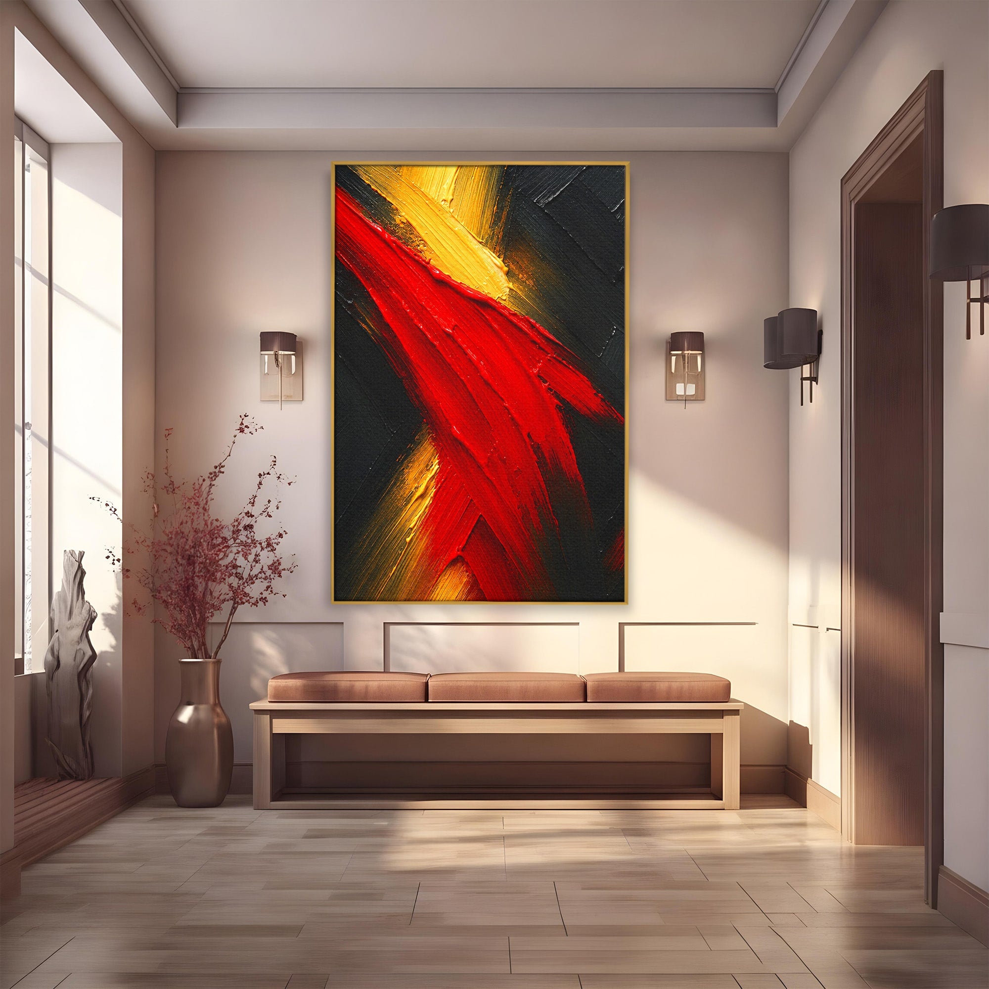 Tablou Canvas Premium LuxCanva® C1363, Explozie Abstracta, Abstract, Arta Moderna, Dramatic, Textura, Living, Birou, Culori Vibrante