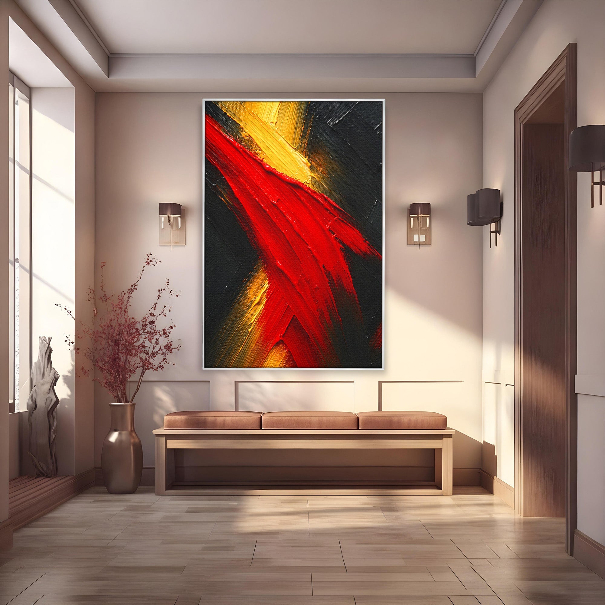 Tablou Canvas Premium LuxCanva® C1363, Explozie Abstracta, Abstract, Arta Moderna, Dramatic, Textura, Living, Birou, Culori Vibrante