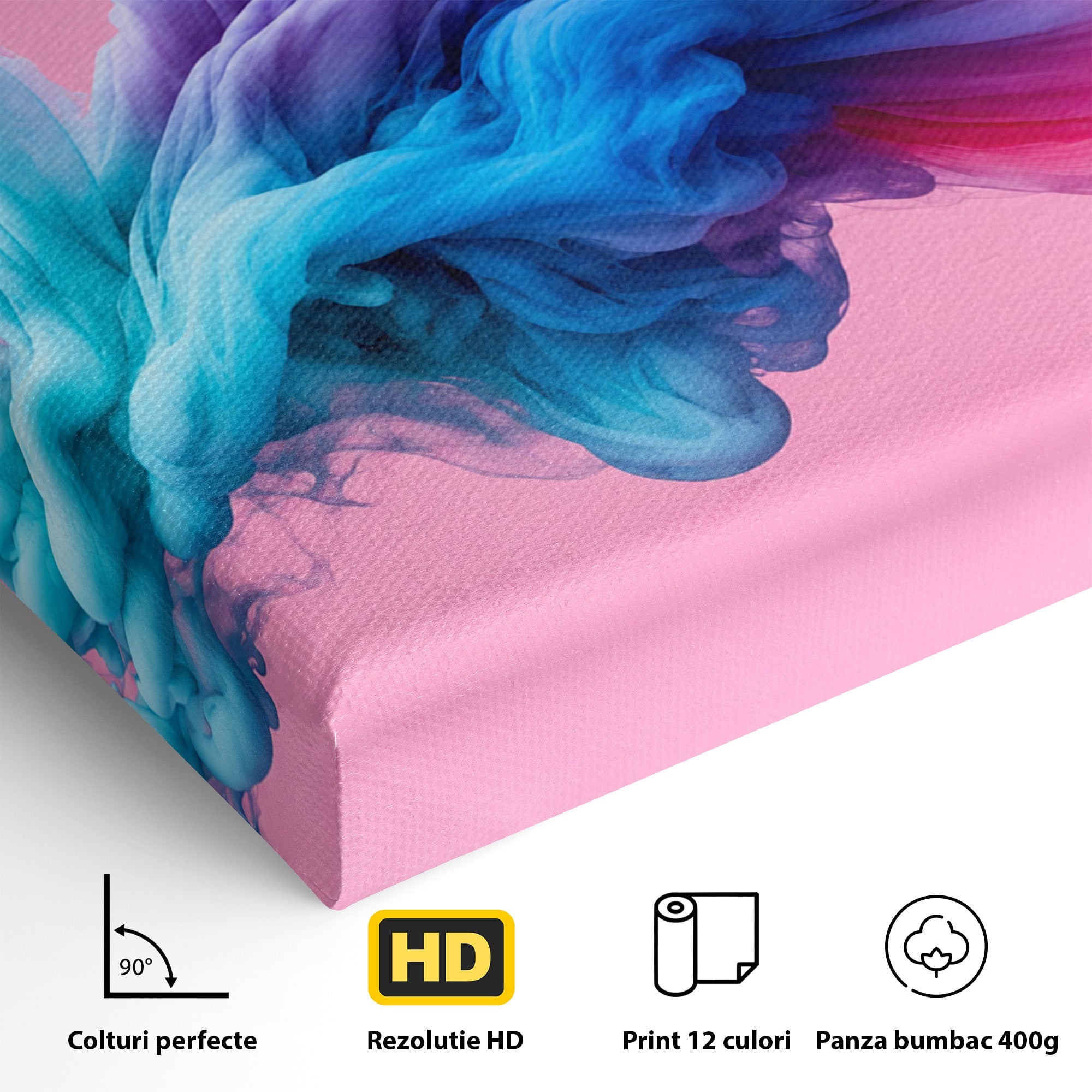 Tablou Canvas Premium LuxCanva® C1364, Explozie De Culoare, Abstract, Arta Moderna, Creativitate, Living, Birou, Culori Vibrante