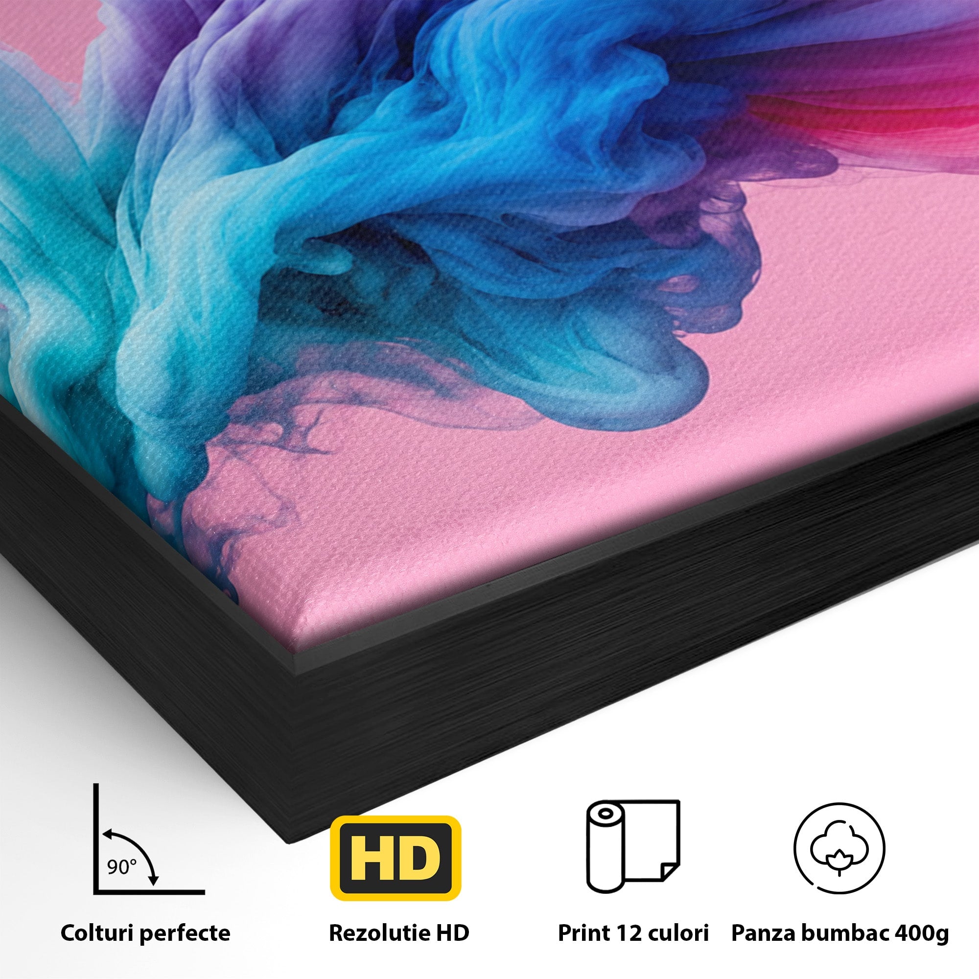 Tablou Canvas Premium LuxCanva® C1364, Explozie De Culoare, Abstract, Arta Moderna, Creativitate, Living, Birou, Culori Vibrante