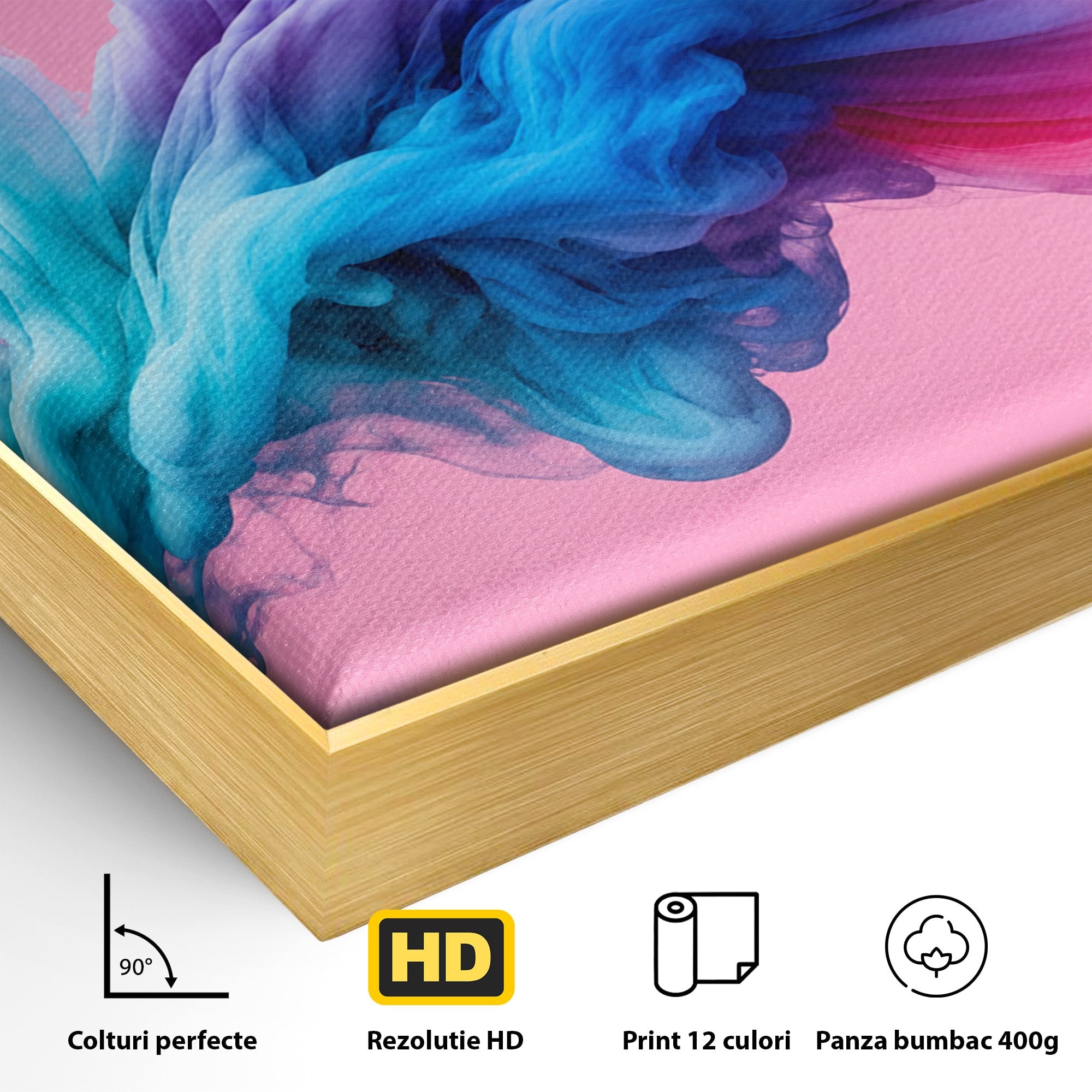 Tablou Canvas Premium LuxCanva® C1364, Explozie De Culoare, Abstract, Arta Moderna, Creativitate, Living, Birou, Culori Vibrante