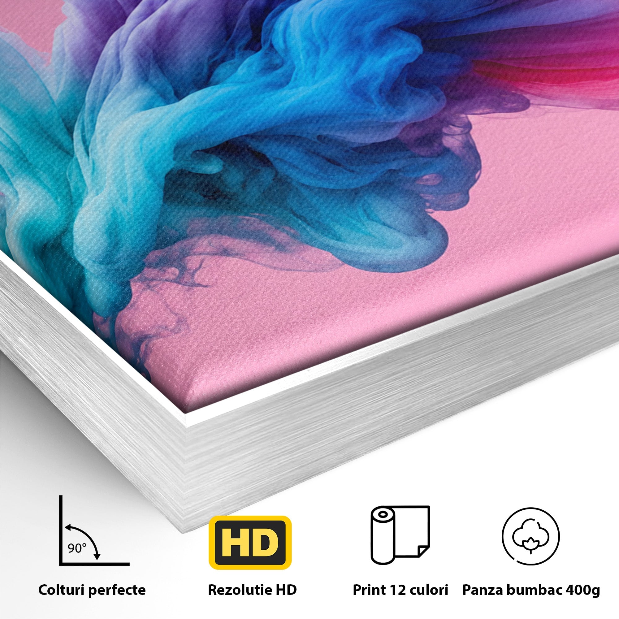 Tablou Canvas Premium LuxCanva® C1364, Explozie De Culoare, Abstract, Arta Moderna, Creativitate, Living, Birou, Culori Vibrante
