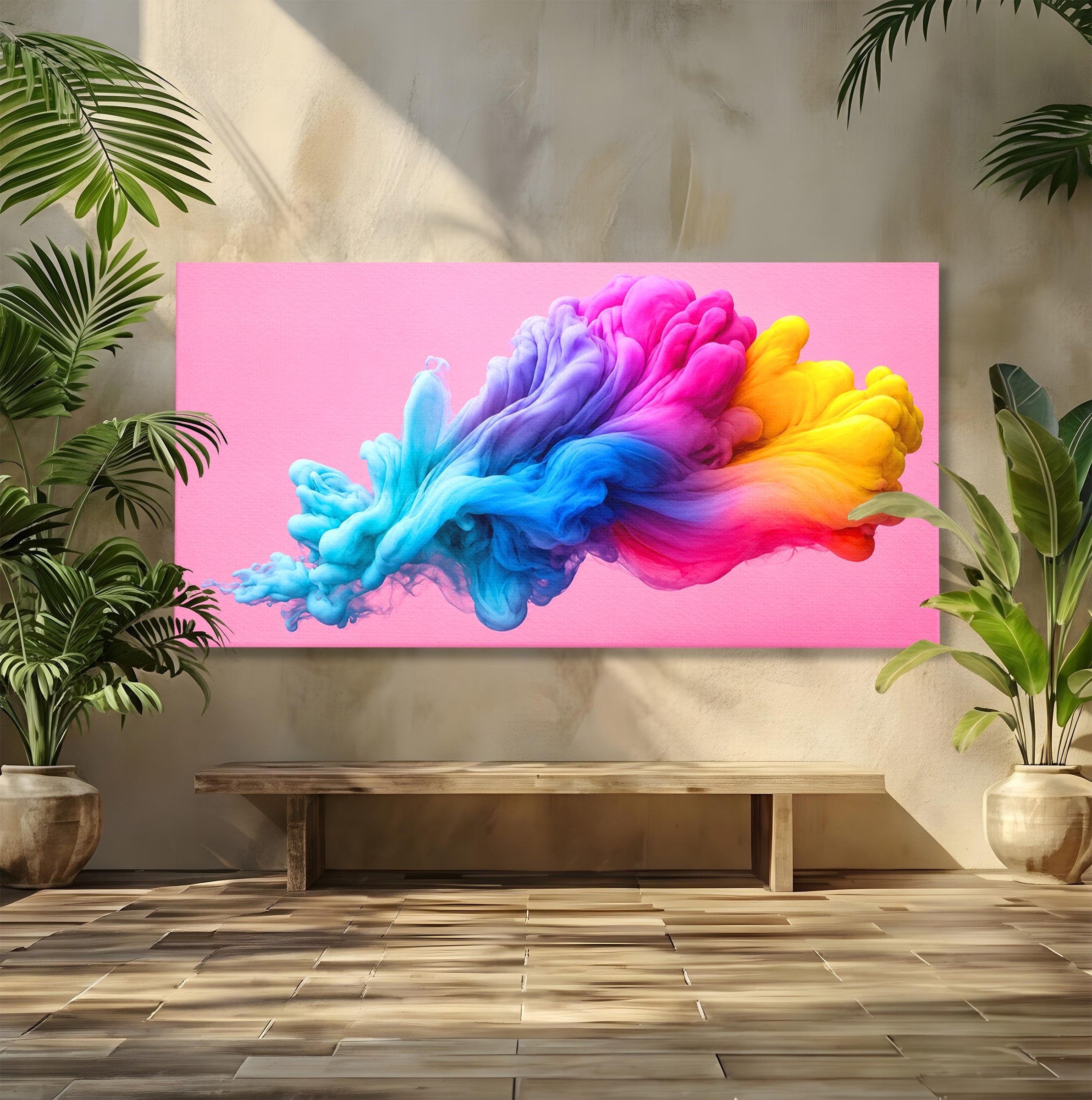 Tablou Canvas Premium LuxCanva® C1364, Explozie De Culoare, Abstract, Arta Moderna, Creativitate, Living, Birou, Culori Vibrante