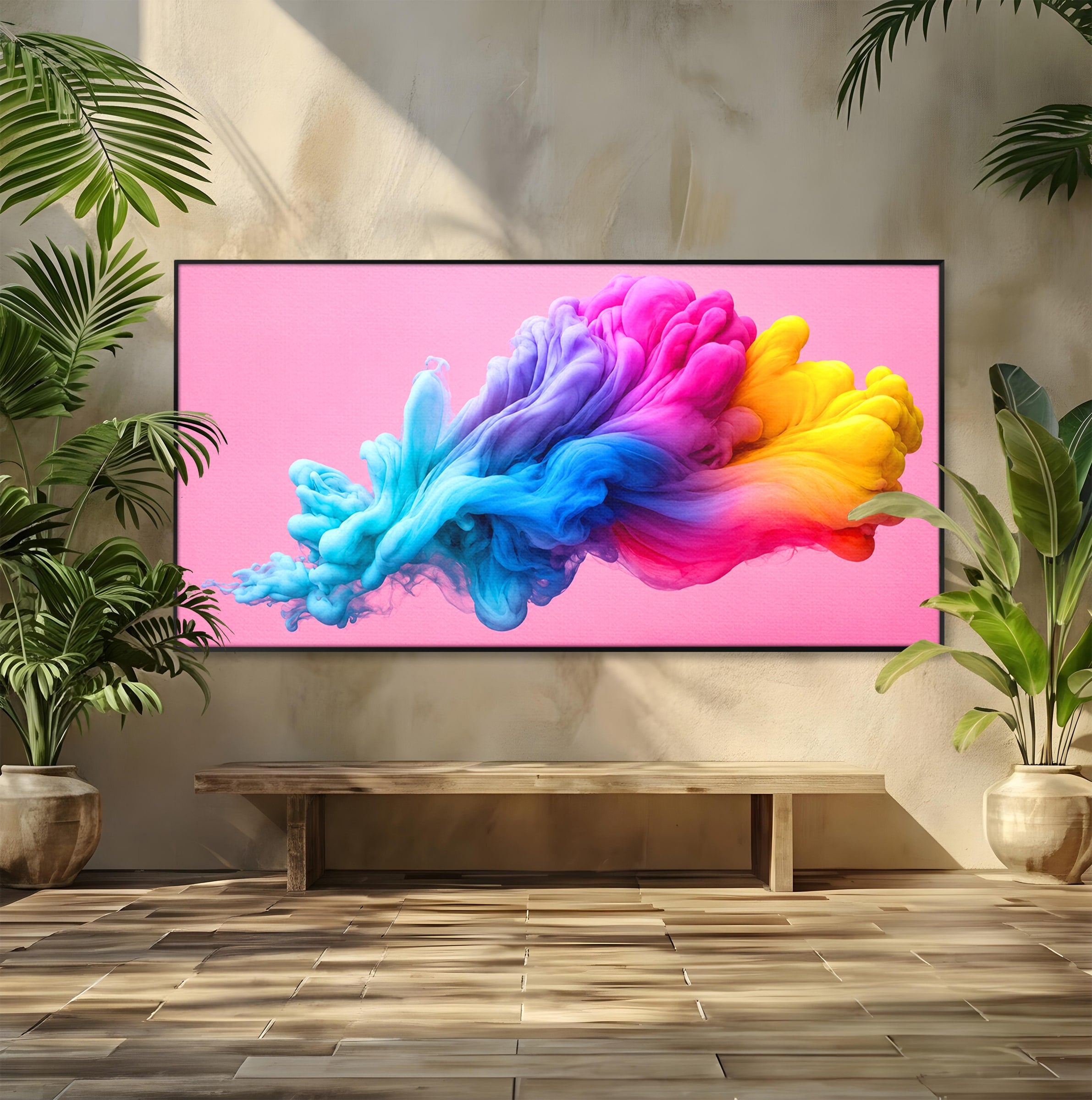 Tablou Canvas Premium LuxCanva® C1364, Explozie De Culoare, Abstract, Arta Moderna, Creativitate, Living, Birou, Culori Vibrante