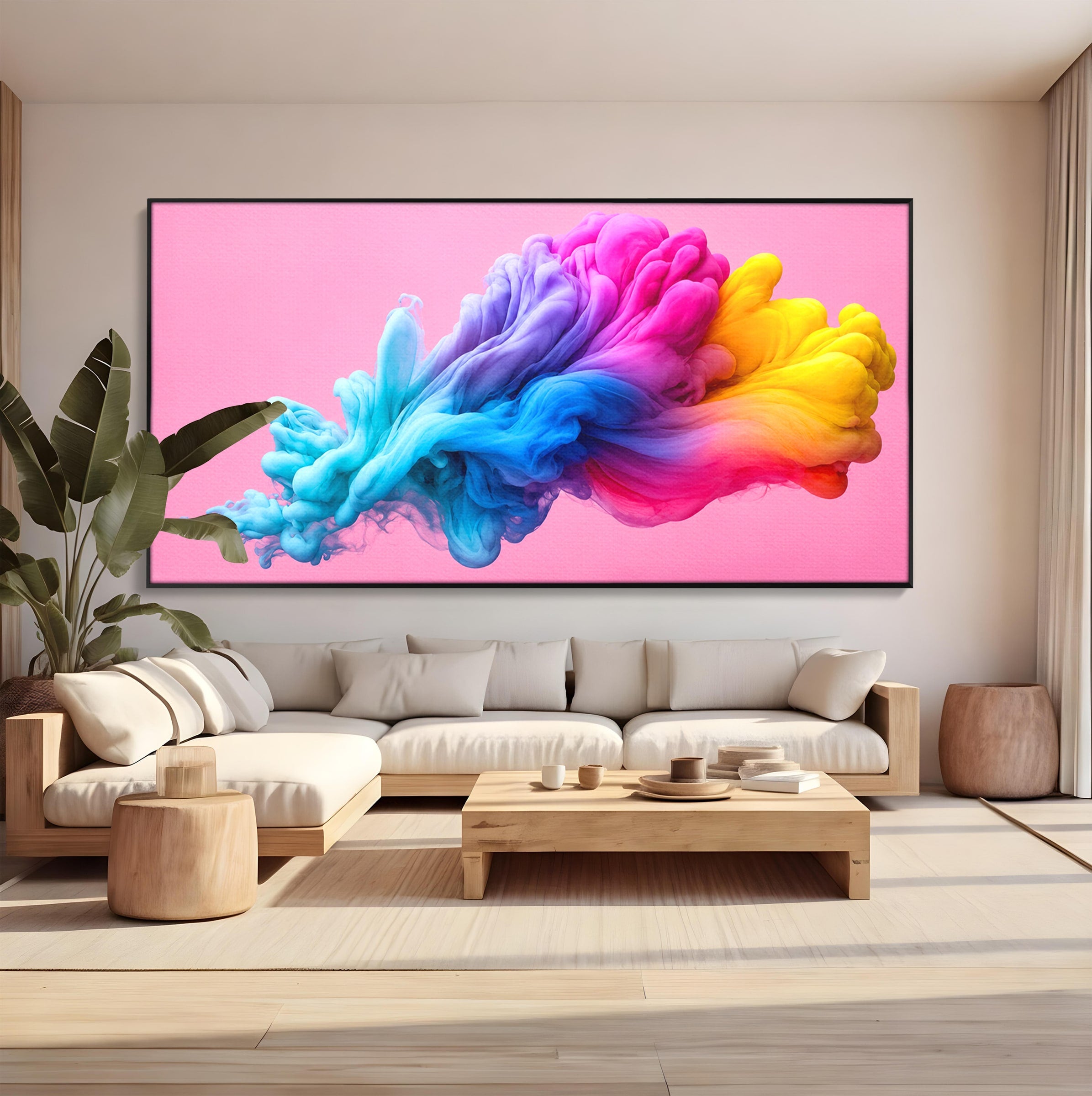 Tablou Canvas Premium LuxCanva® C1364, Explozie De Culoare, Abstract, Arta Moderna, Creativitate, Living, Birou, Culori Vibrante