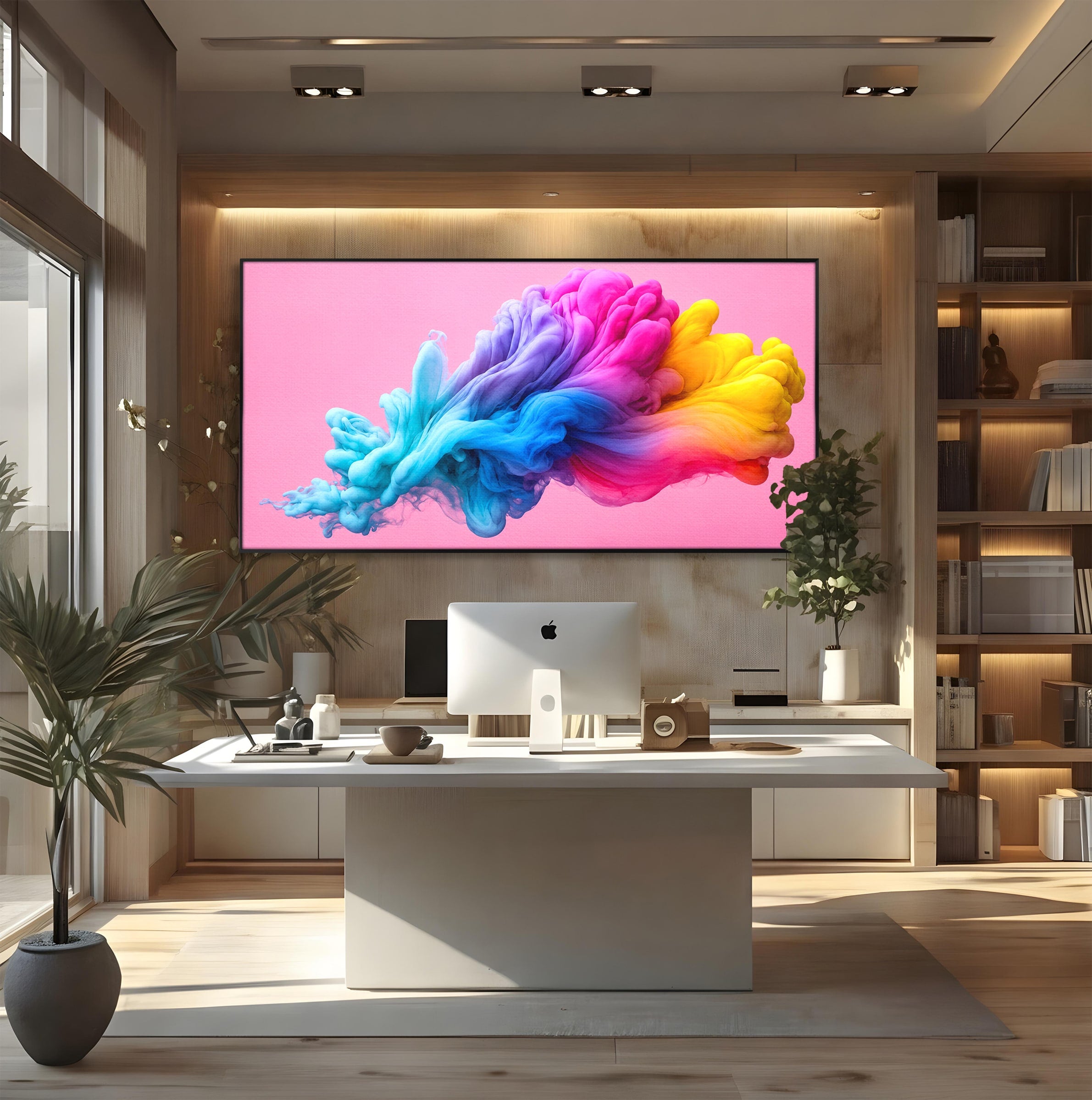 Tablou Canvas Premium LuxCanva® C1364, Explozie De Culoare, Abstract, Arta Moderna, Creativitate, Living, Birou, Culori Vibrante