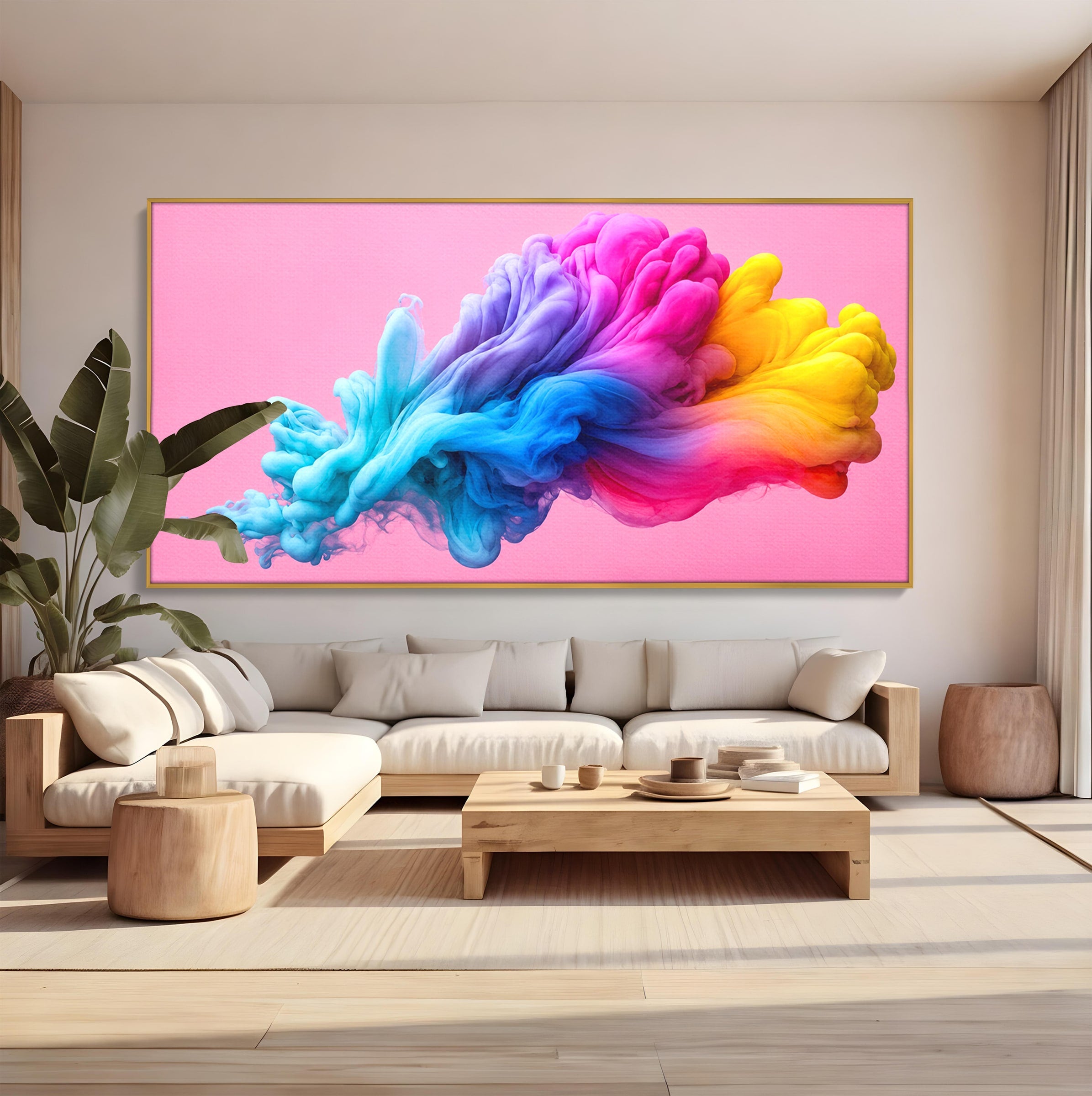 Tablou Canvas Premium LuxCanva® C1364, Explozie De Culoare, Abstract, Arta Moderna, Creativitate, Living, Birou, Culori Vibrante