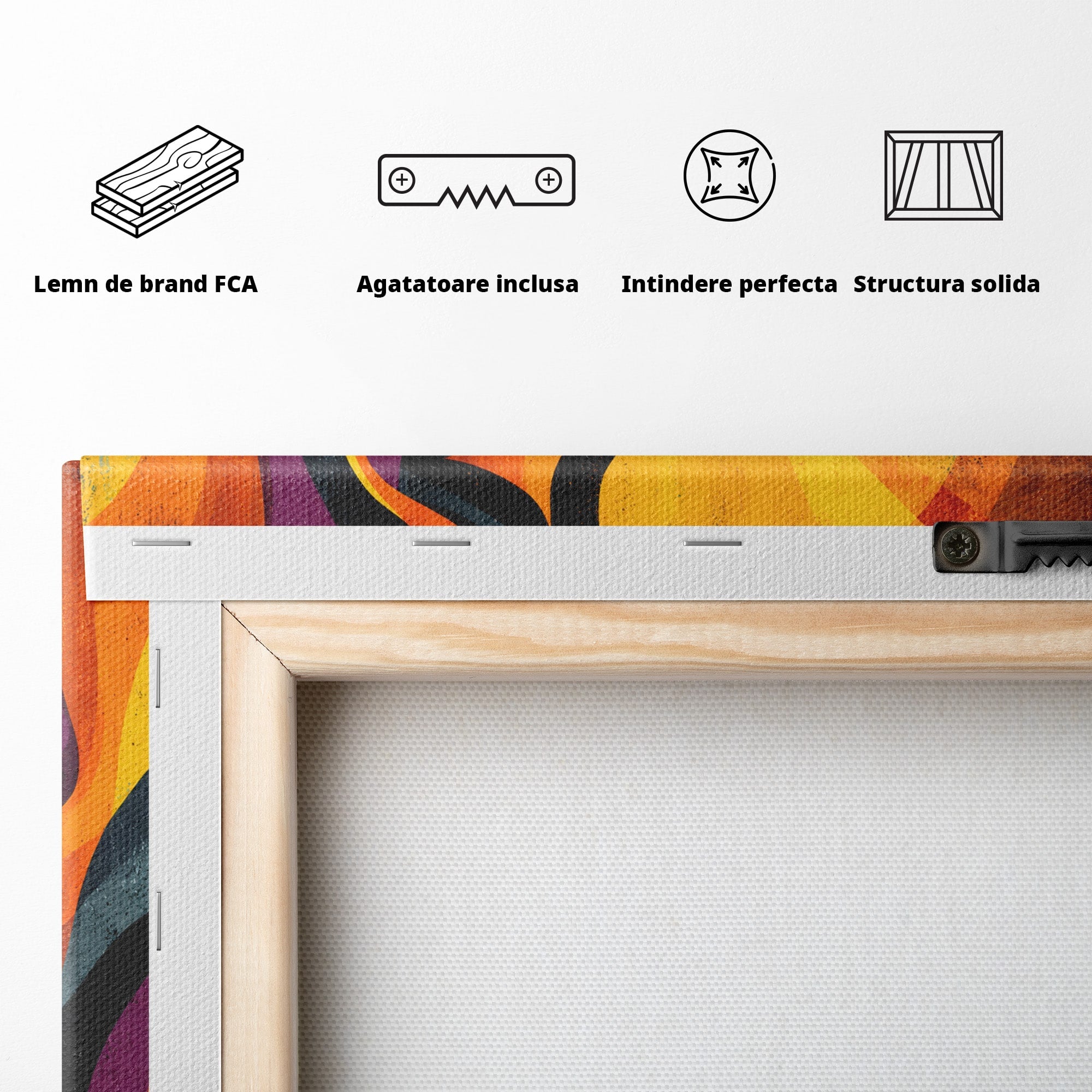 Tablou Canvas Premium LuxCanva® C1365, Silhouette Solara, Silhouette, Soare, Portret, Abstract, Living, Culori Vibrante