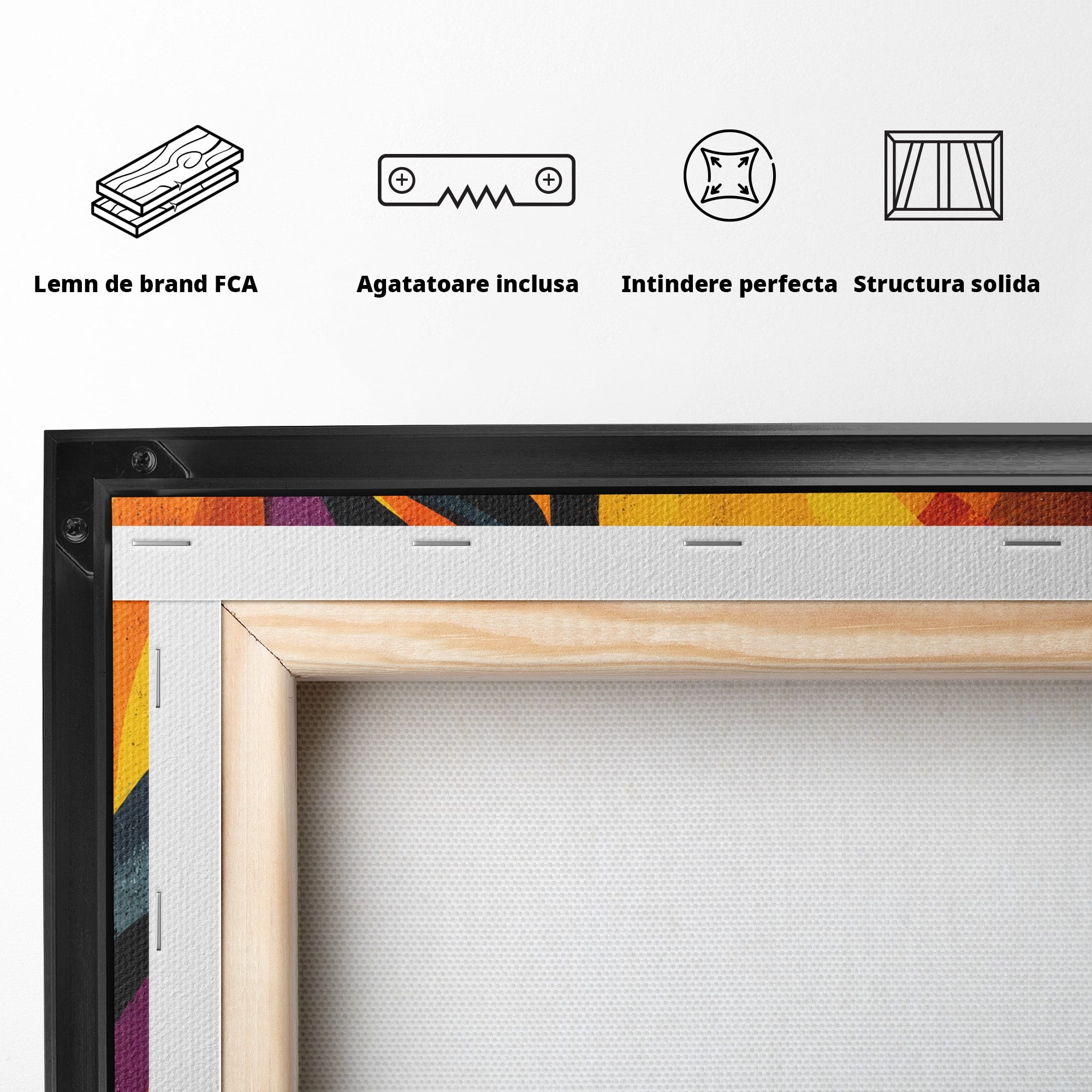 Tablou Canvas Premium LuxCanva® C1365, Silhouette Solara, Silhouette, Soare, Portret, Abstract, Living, Culori Vibrante