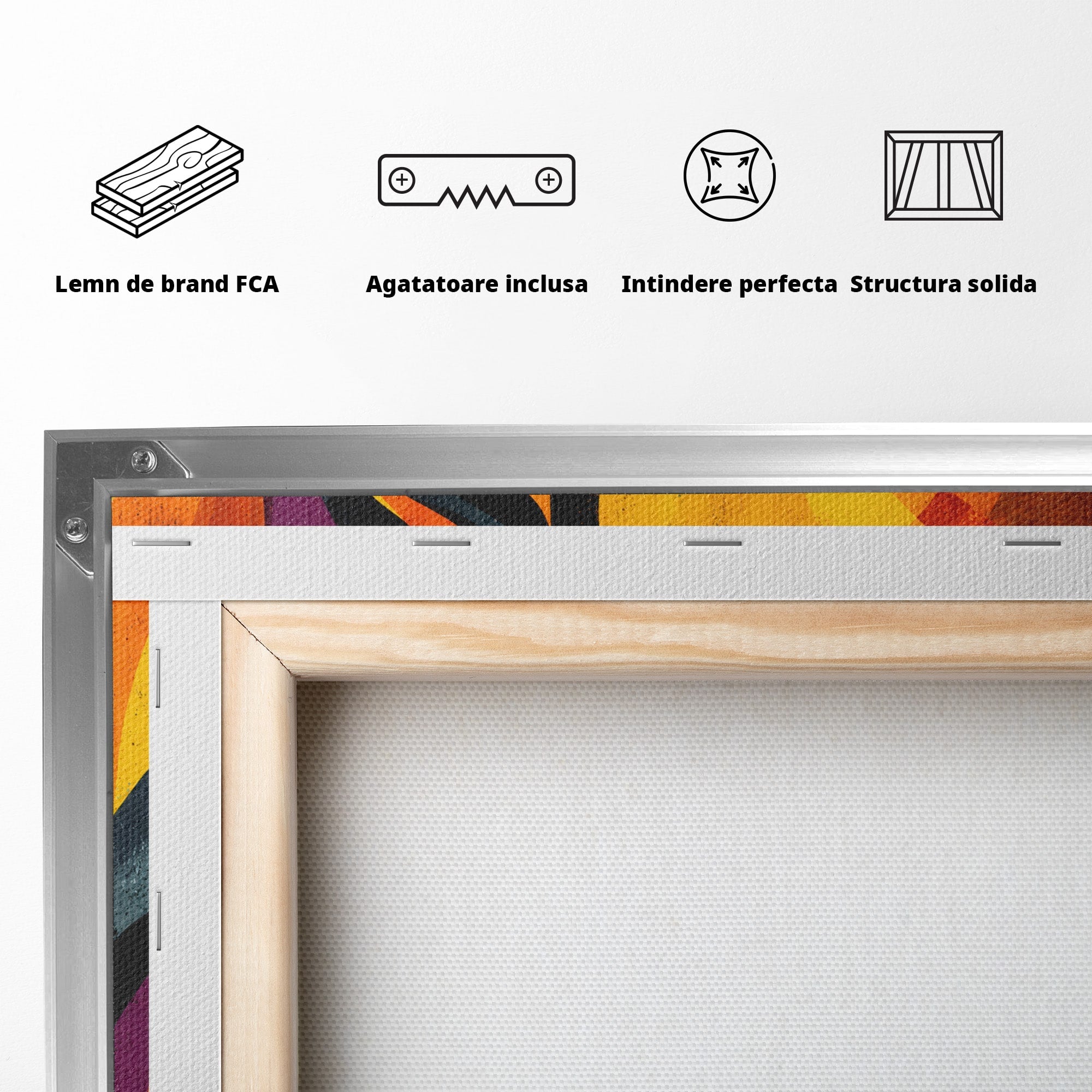 Tablou Canvas Premium LuxCanva® C1365, Silhouette Solara, Silhouette, Soare, Portret, Abstract, Living, Culori Vibrante