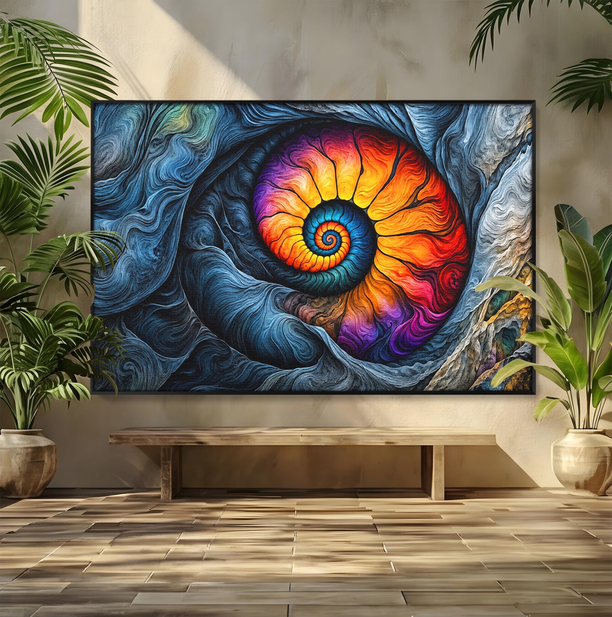 Tablou Canvas Premium LuxCanva® C1367, Spirala Infinitului, Spirala, Abstract, Mister, Vise, Dormitor, Living, Culori Vibrante