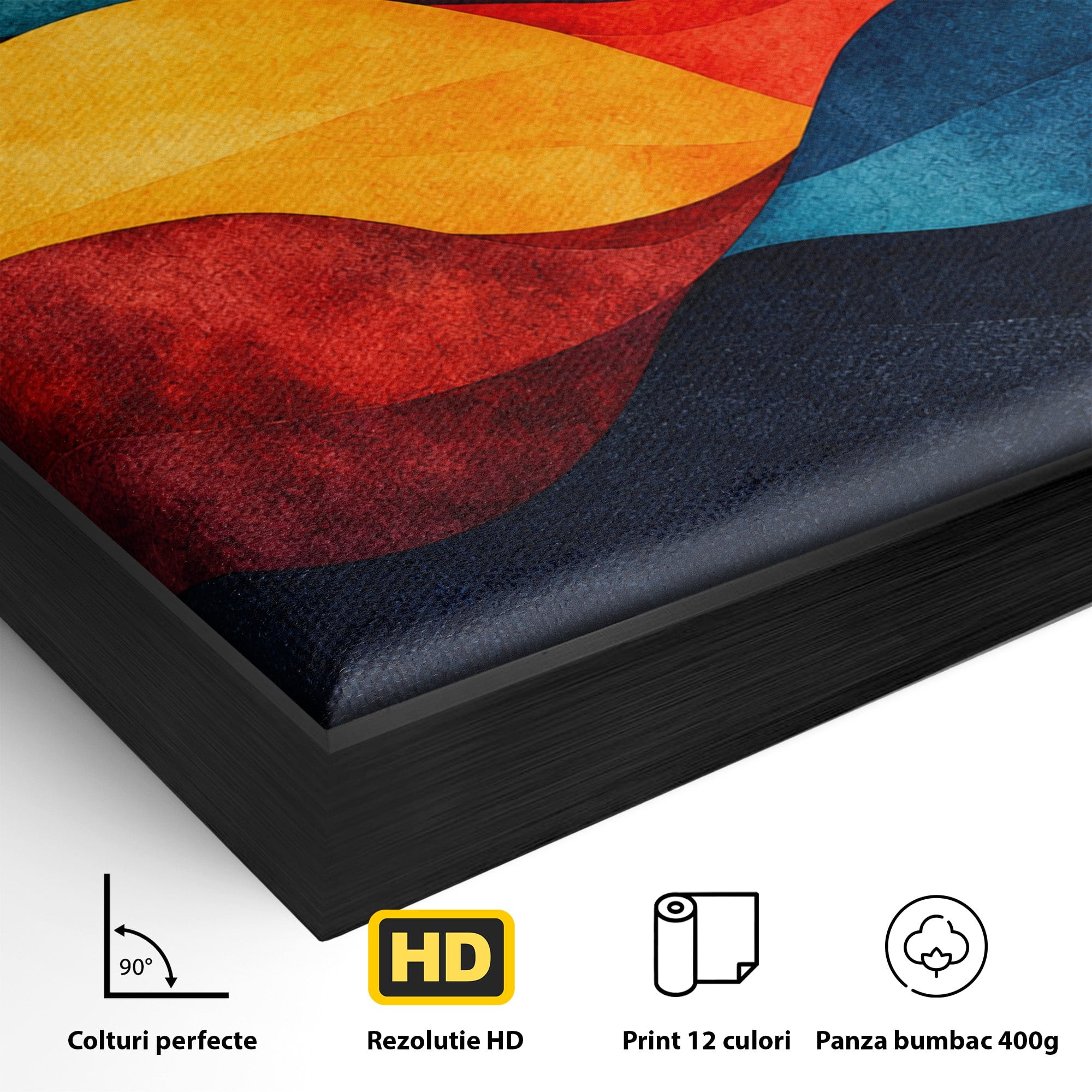 Tablou Canvas Premium LuxCanva® C1369, Valuri Abstracte, Abstract, Valuri, Modern, Arta, Living, Culori Vibrante