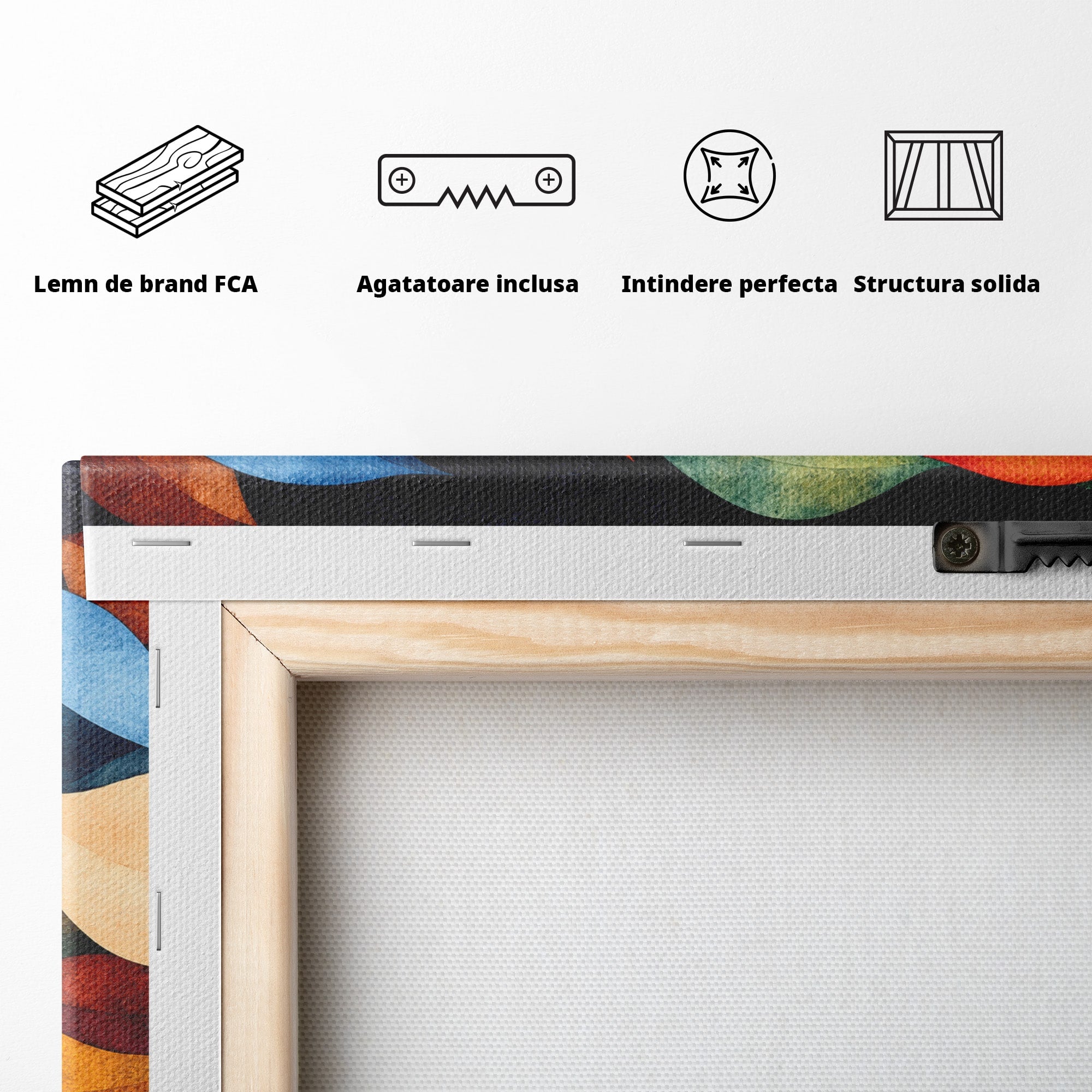 Tablou Canvas Premium LuxCanva® C1369, Valuri Abstracte, Abstract, Valuri, Modern, Arta, Living, Culori Vibrante