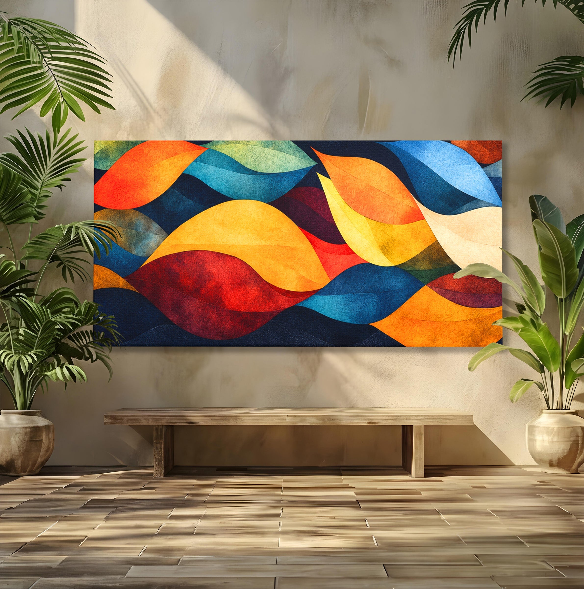 Tablou Canvas Premium LuxCanva® C1369, Valuri Abstracte, Abstract, Valuri, Modern, Arta, Living, Culori Vibrante