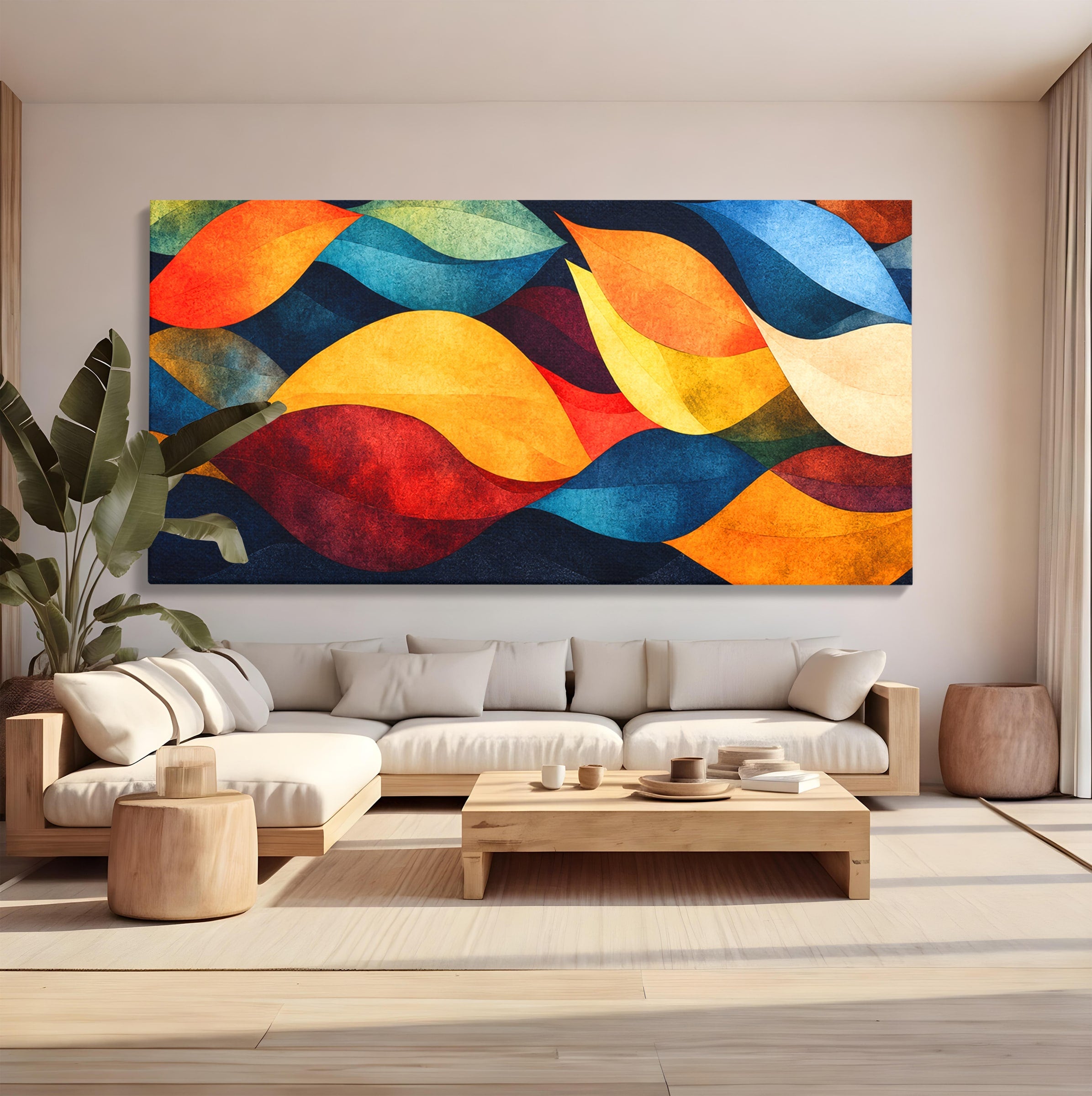 Tablou Canvas Premium LuxCanva® C1369, Valuri Abstracte, Abstract, Valuri, Modern, Arta, Living, Culori Vibrante