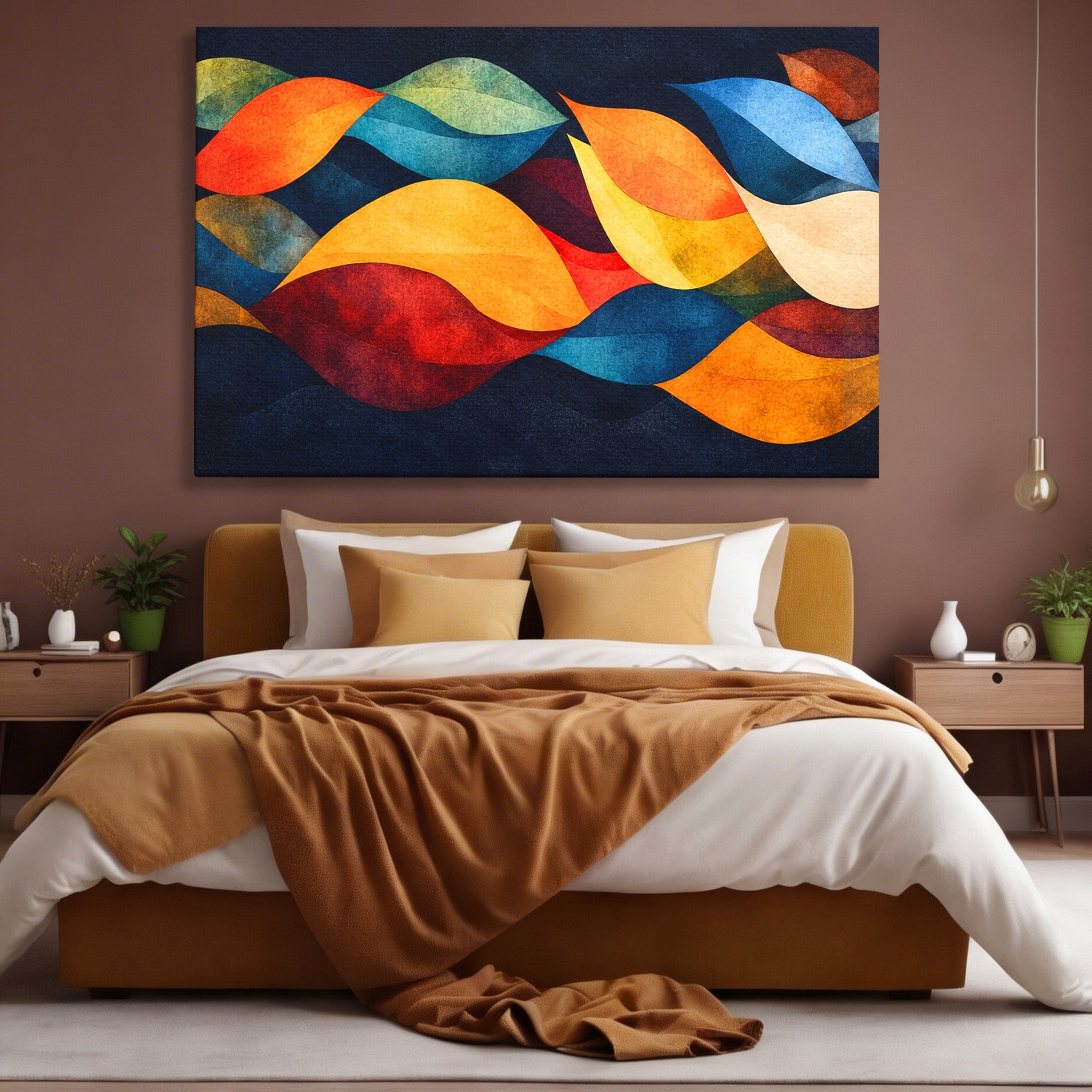 Tablou Canvas Premium LuxCanva® C1369, Valuri Abstracte, Abstract, Valuri, Modern, Arta, Living, Culori Vibrante