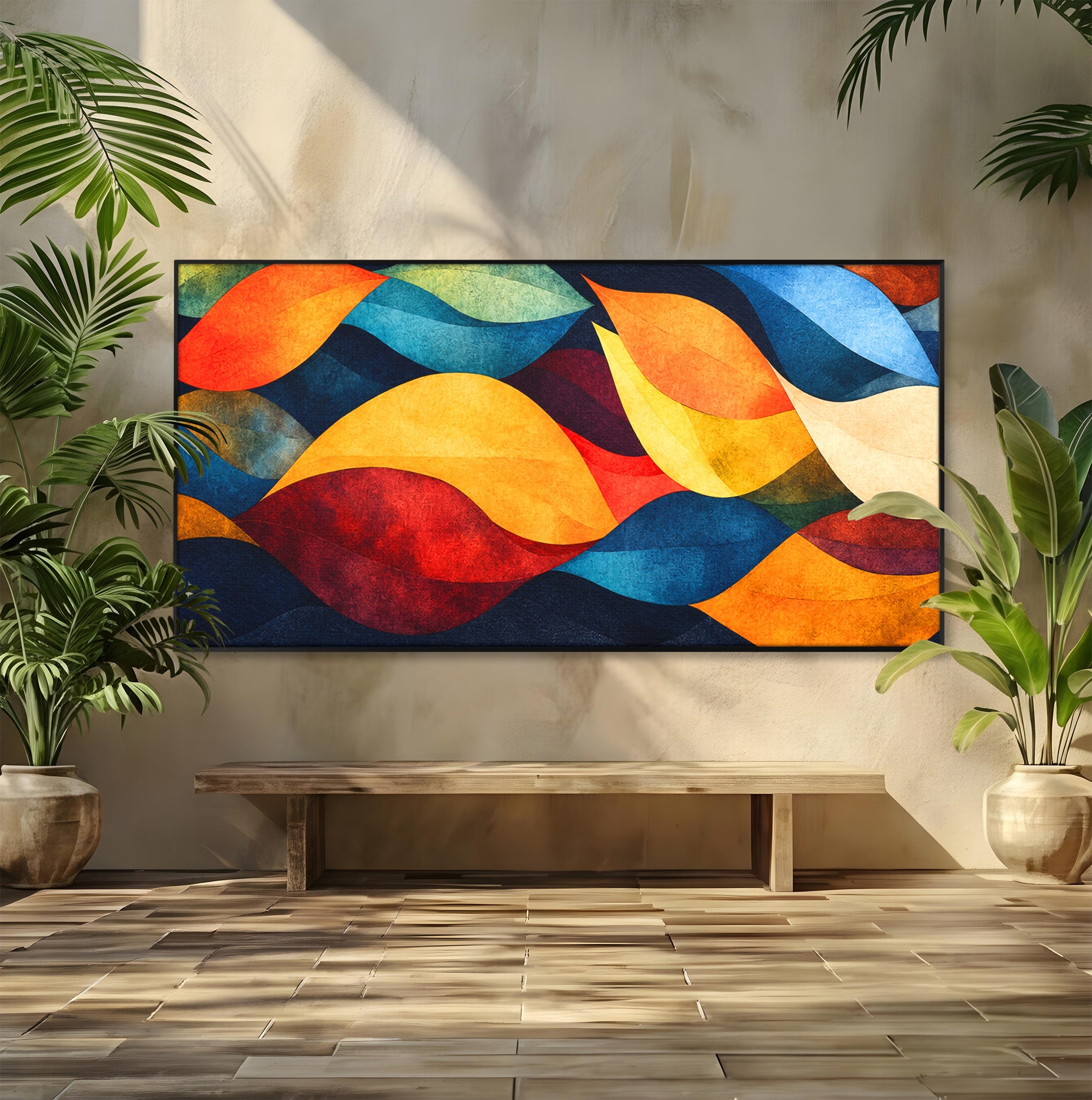 Tablou Canvas Premium LuxCanva® C1369, Valuri Abstracte, Abstract, Valuri, Modern, Arta, Living, Culori Vibrante