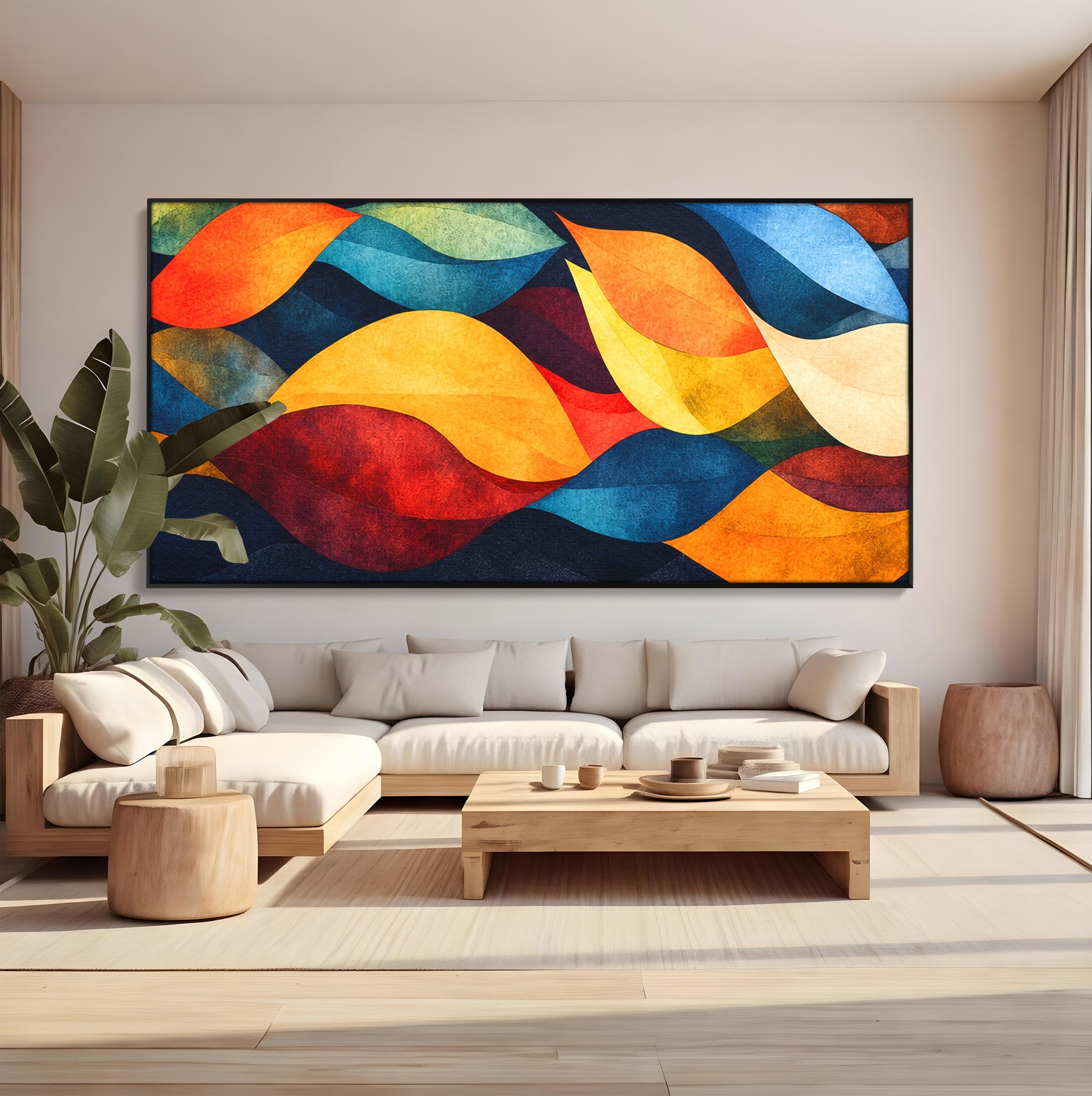 Tablou Canvas Premium LuxCanva® C1369, Valuri Abstracte, Abstract, Valuri, Modern, Arta, Living, Culori Vibrante