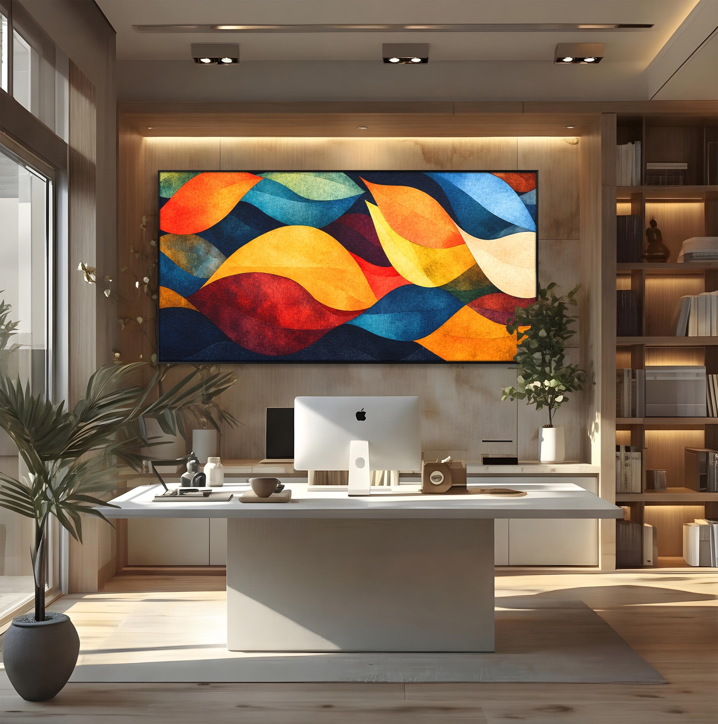 Tablou Canvas Premium LuxCanva® C1369, Valuri Abstracte, Abstract, Valuri, Modern, Arta, Living, Culori Vibrante