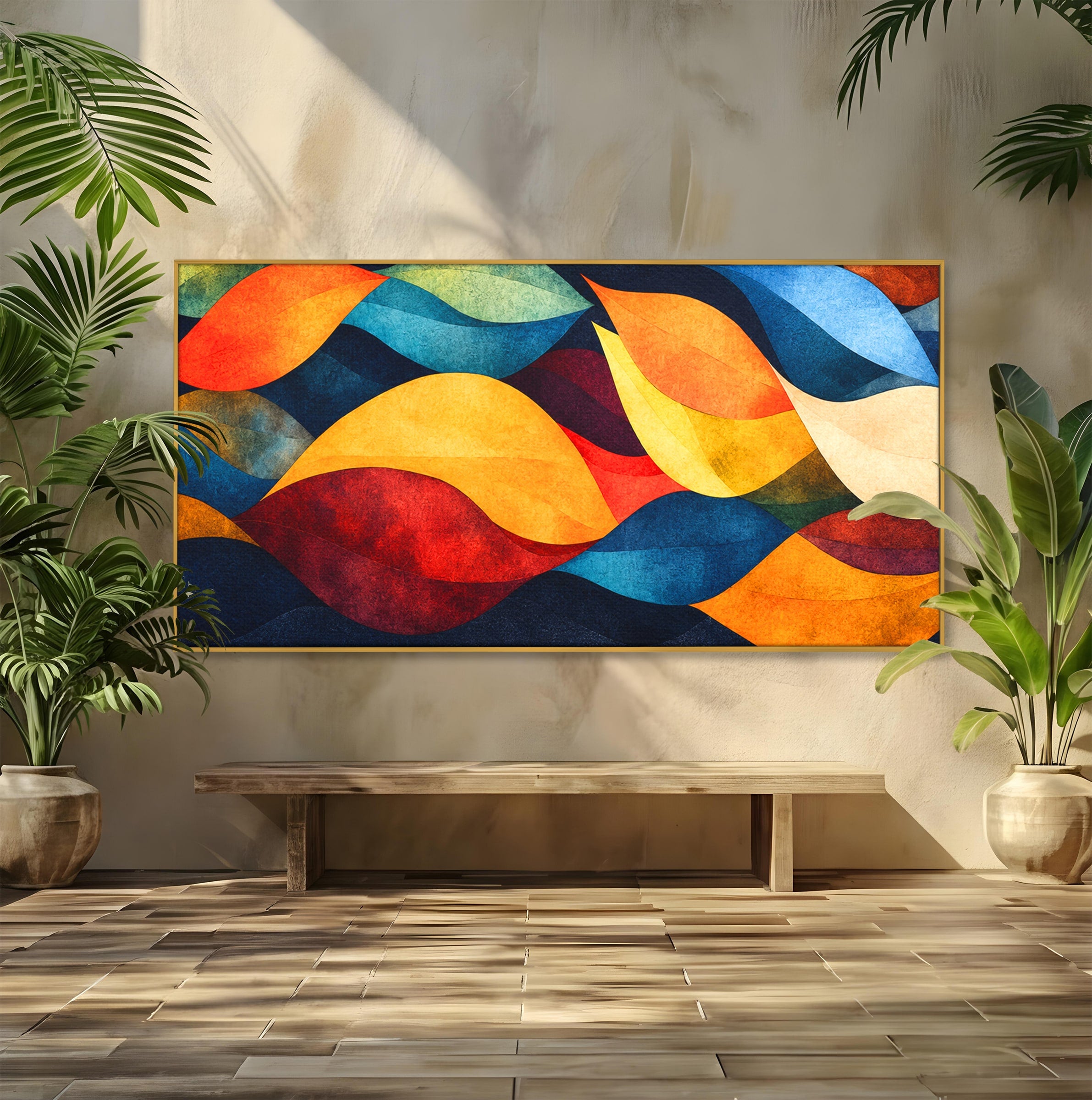 Tablou Canvas Premium LuxCanva® C1369, Valuri Abstracte, Abstract, Valuri, Modern, Arta, Living, Culori Vibrante