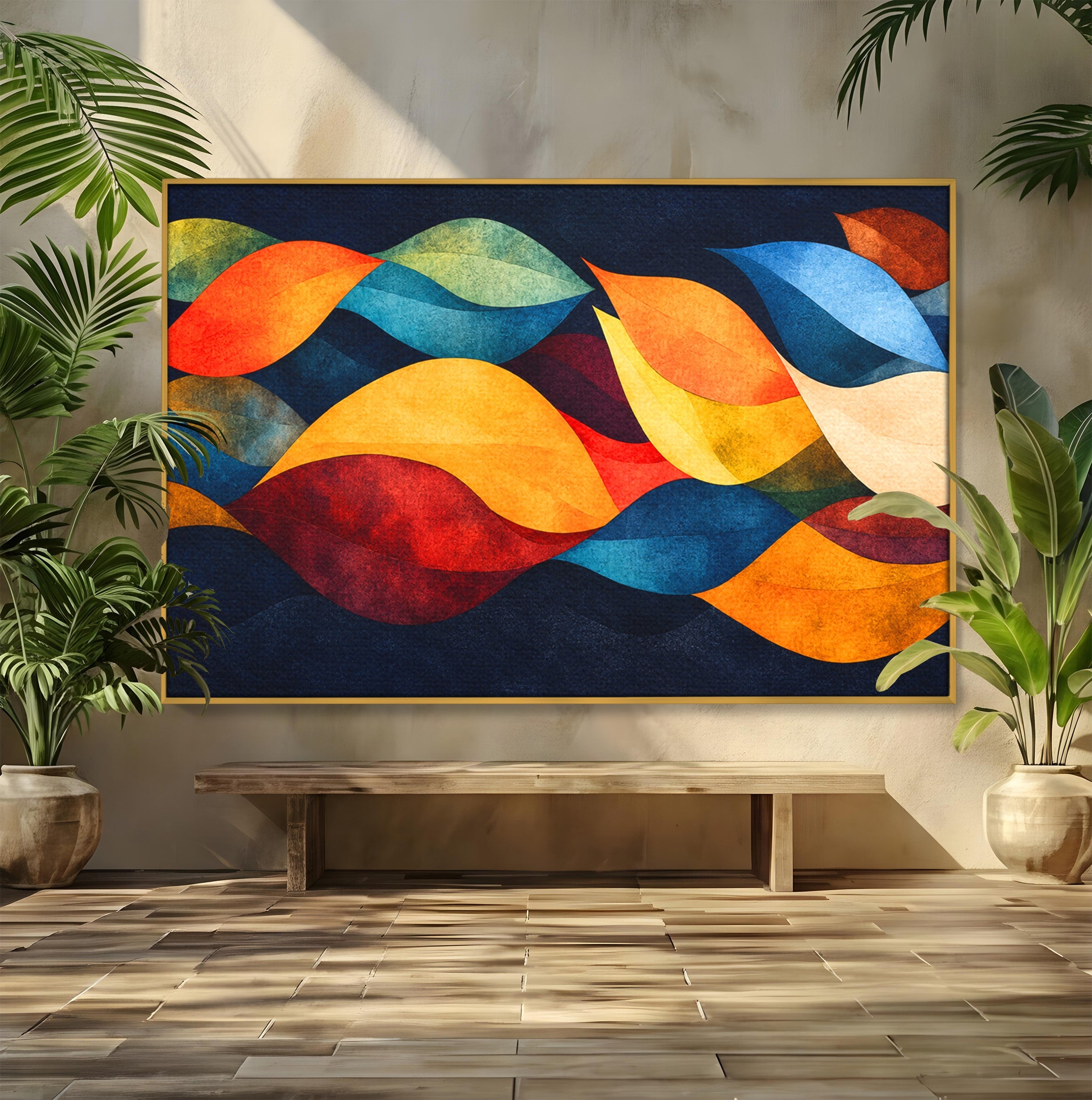 Tablou Canvas Premium LuxCanva® C1369, Valuri Abstracte, Abstract, Valuri, Modern, Arta, Living, Culori Vibrante