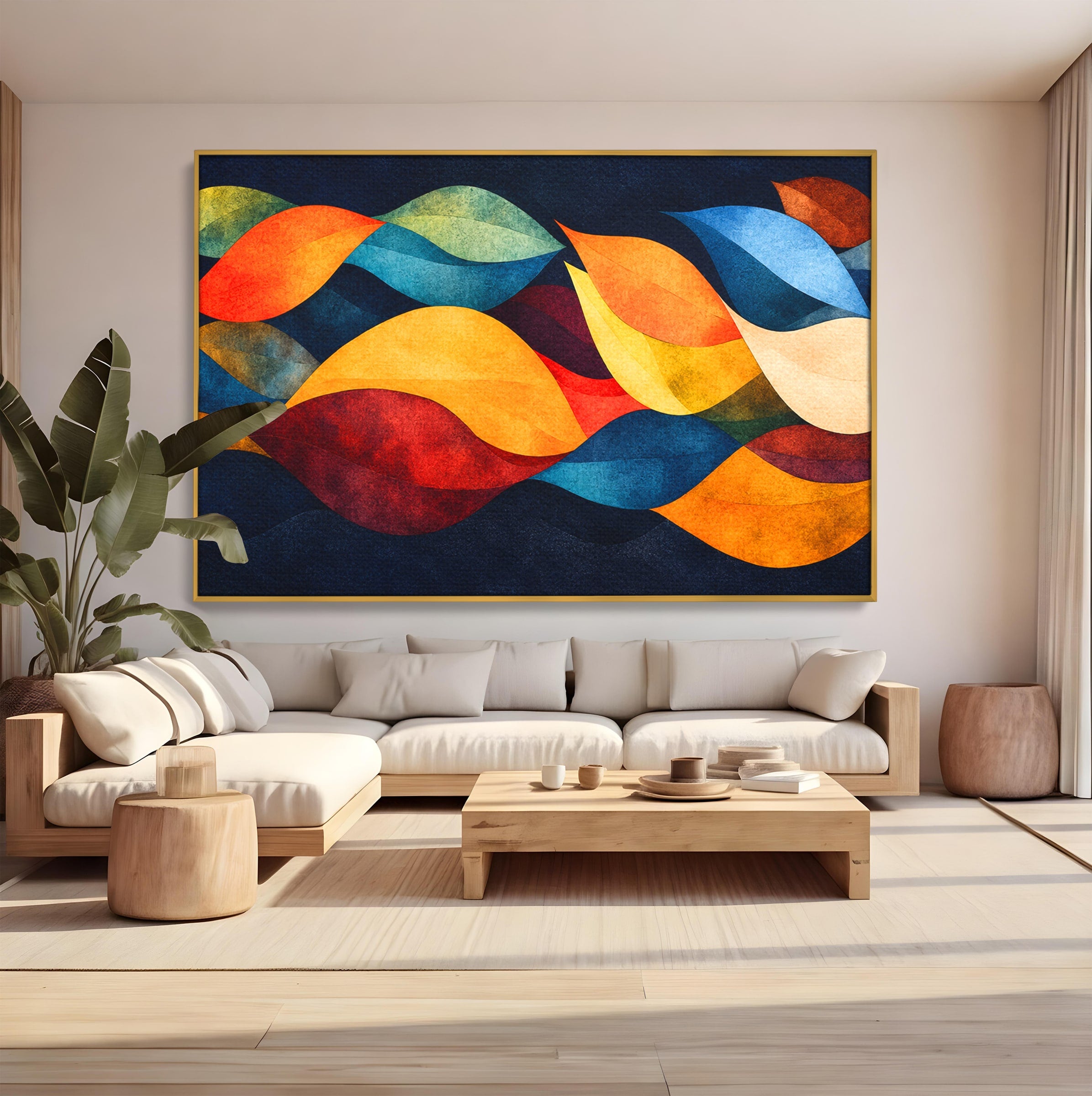 Tablou Canvas Premium LuxCanva® C1369, Valuri Abstracte, Abstract, Valuri, Modern, Arta, Living, Culori Vibrante