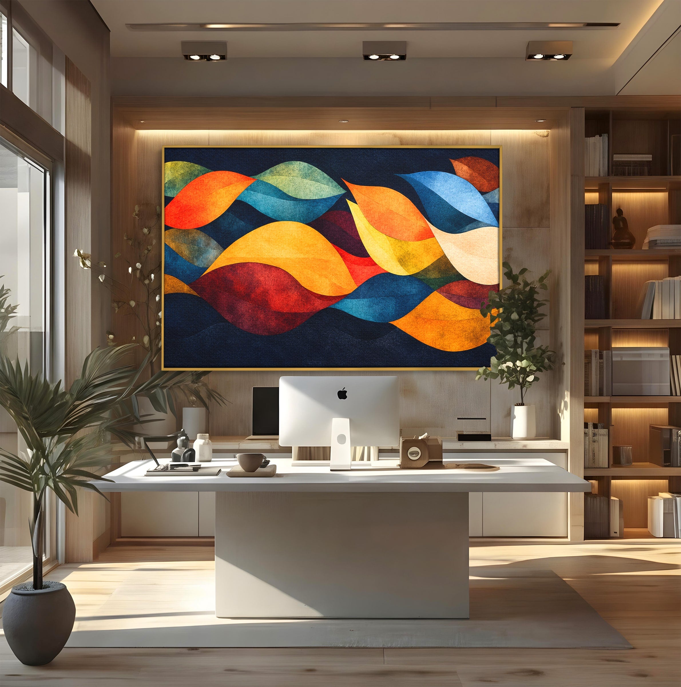Tablou Canvas Premium LuxCanva® C1369, Valuri Abstracte, Abstract, Valuri, Modern, Arta, Living, Culori Vibrante
