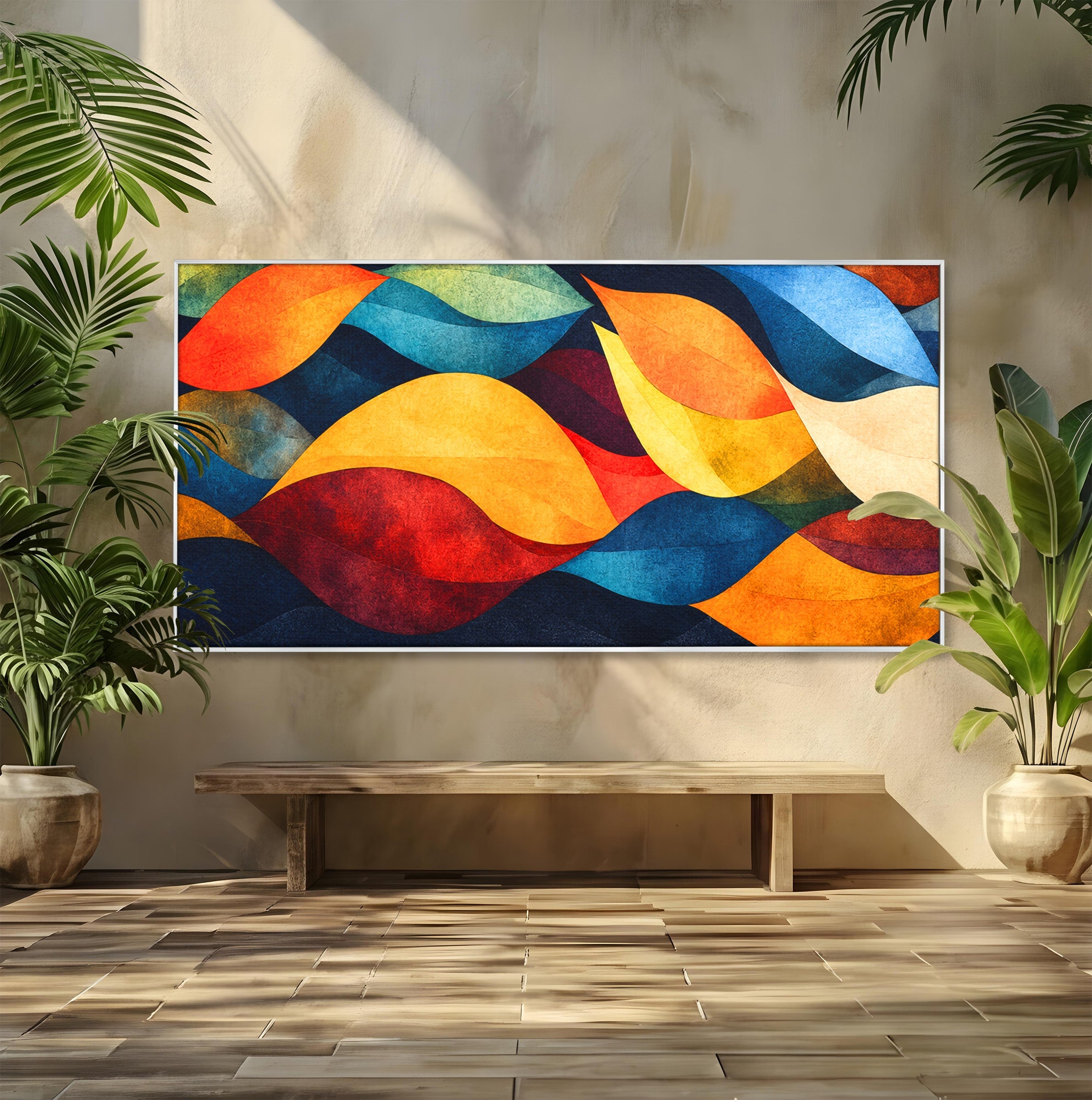 Tablou Canvas Premium LuxCanva® C1369, Valuri Abstracte, Abstract, Valuri, Modern, Arta, Living, Culori Vibrante