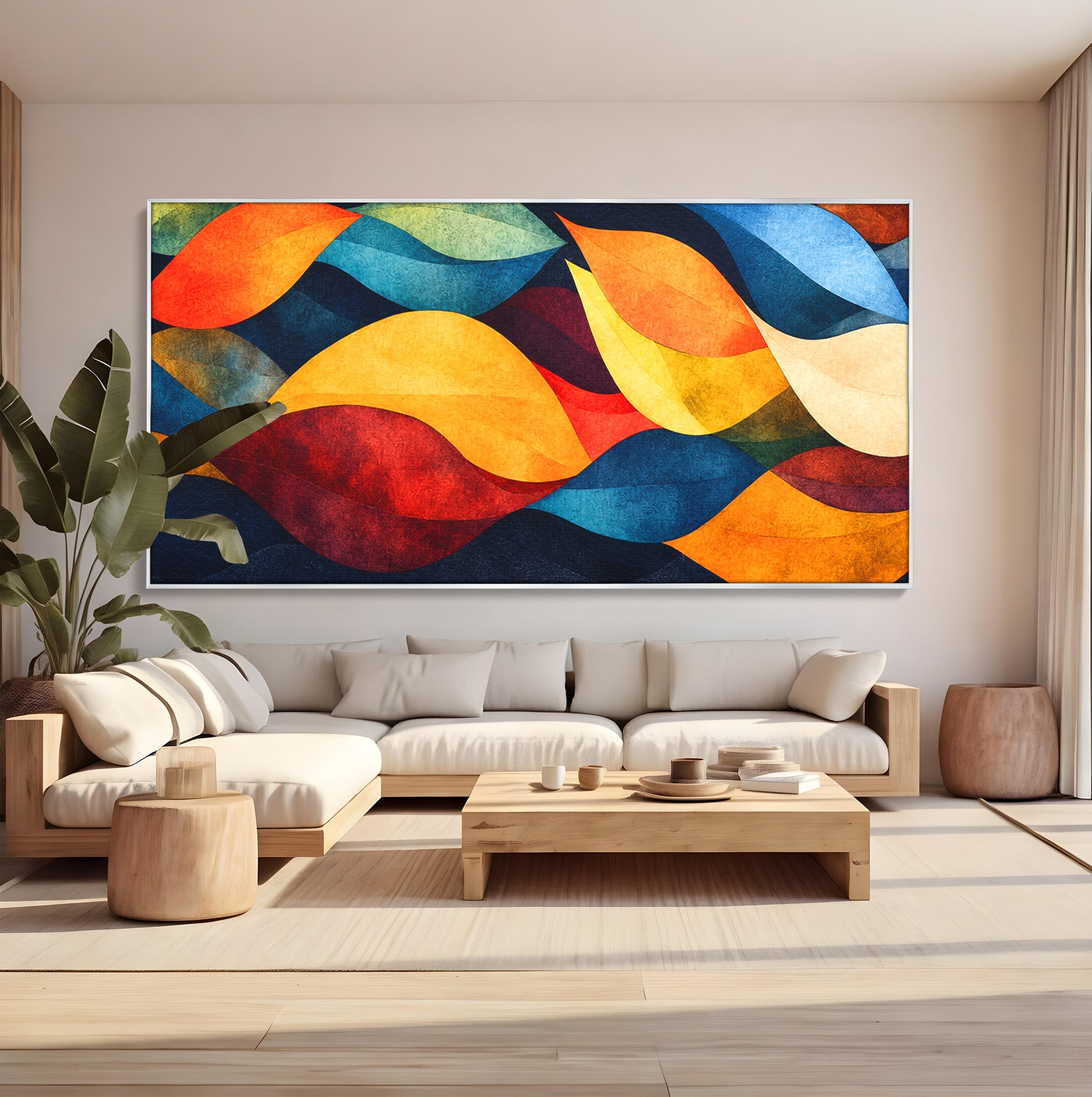 Tablou Canvas Premium LuxCanva® C1369, Valuri Abstracte, Abstract, Valuri, Modern, Arta, Living, Culori Vibrante