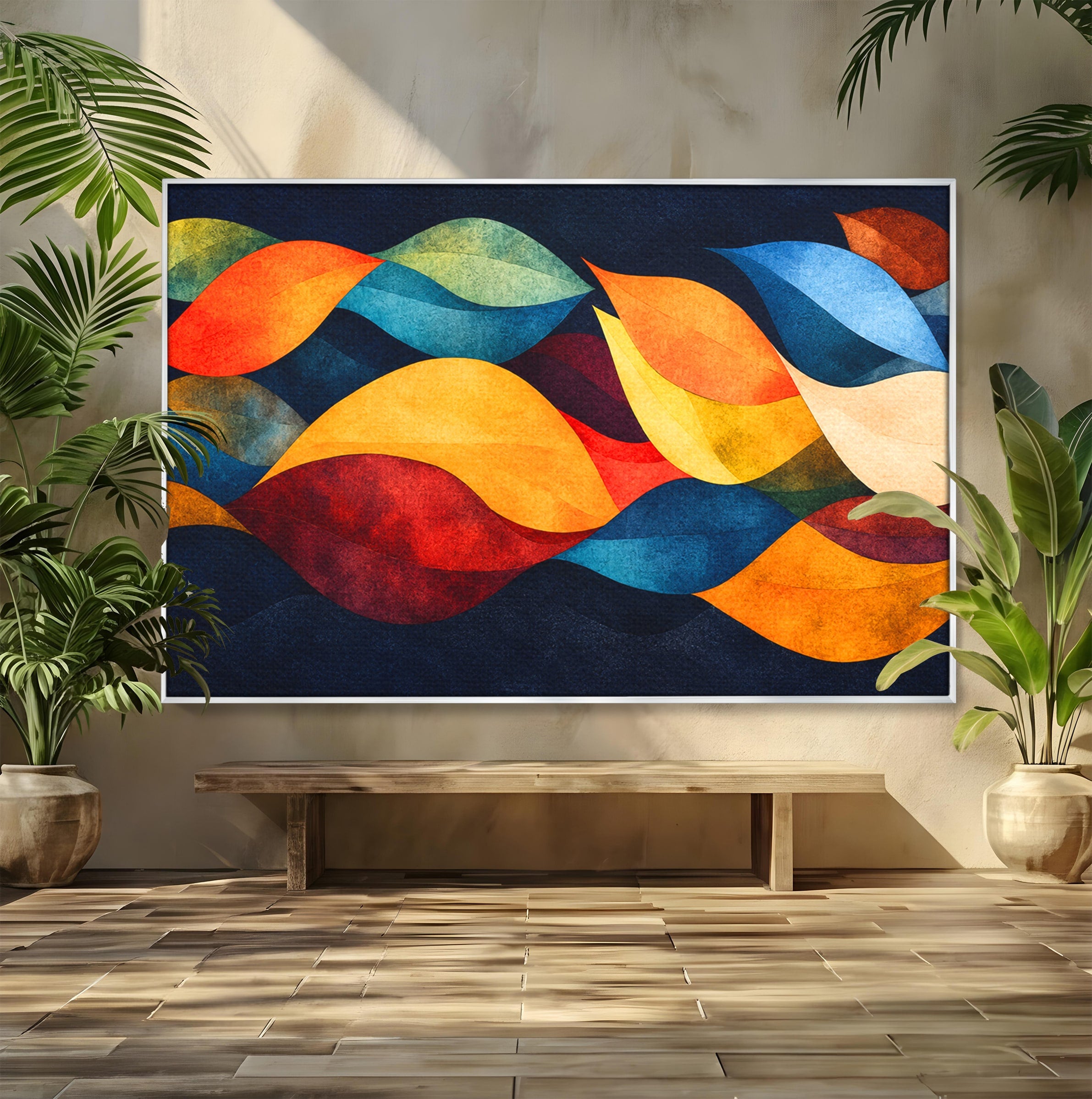 Tablou Canvas Premium LuxCanva® C1369, Valuri Abstracte, Abstract, Valuri, Modern, Arta, Living, Culori Vibrante