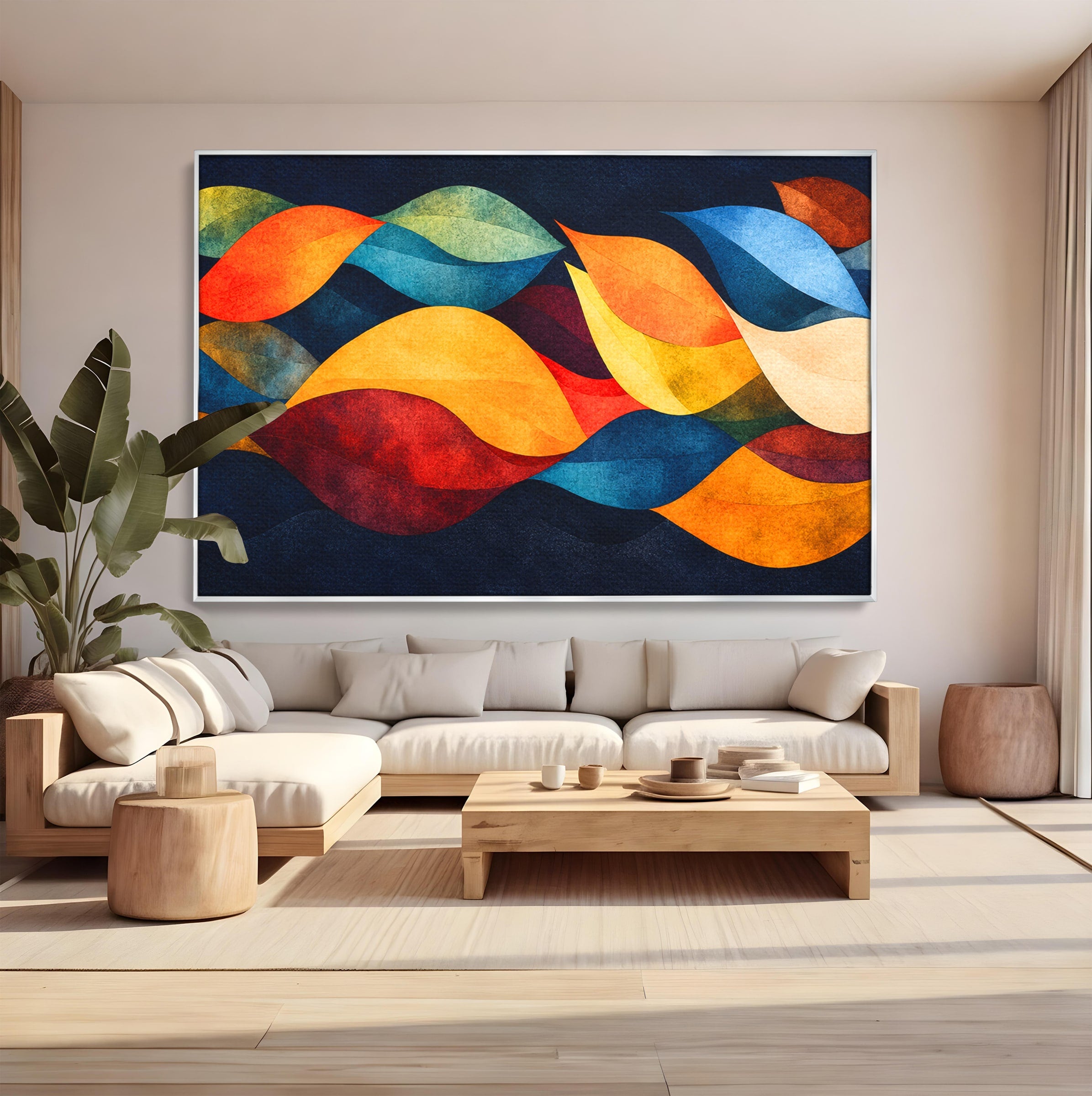 Tablou Canvas Premium LuxCanva® C1369, Valuri Abstracte, Abstract, Valuri, Modern, Arta, Living, Culori Vibrante