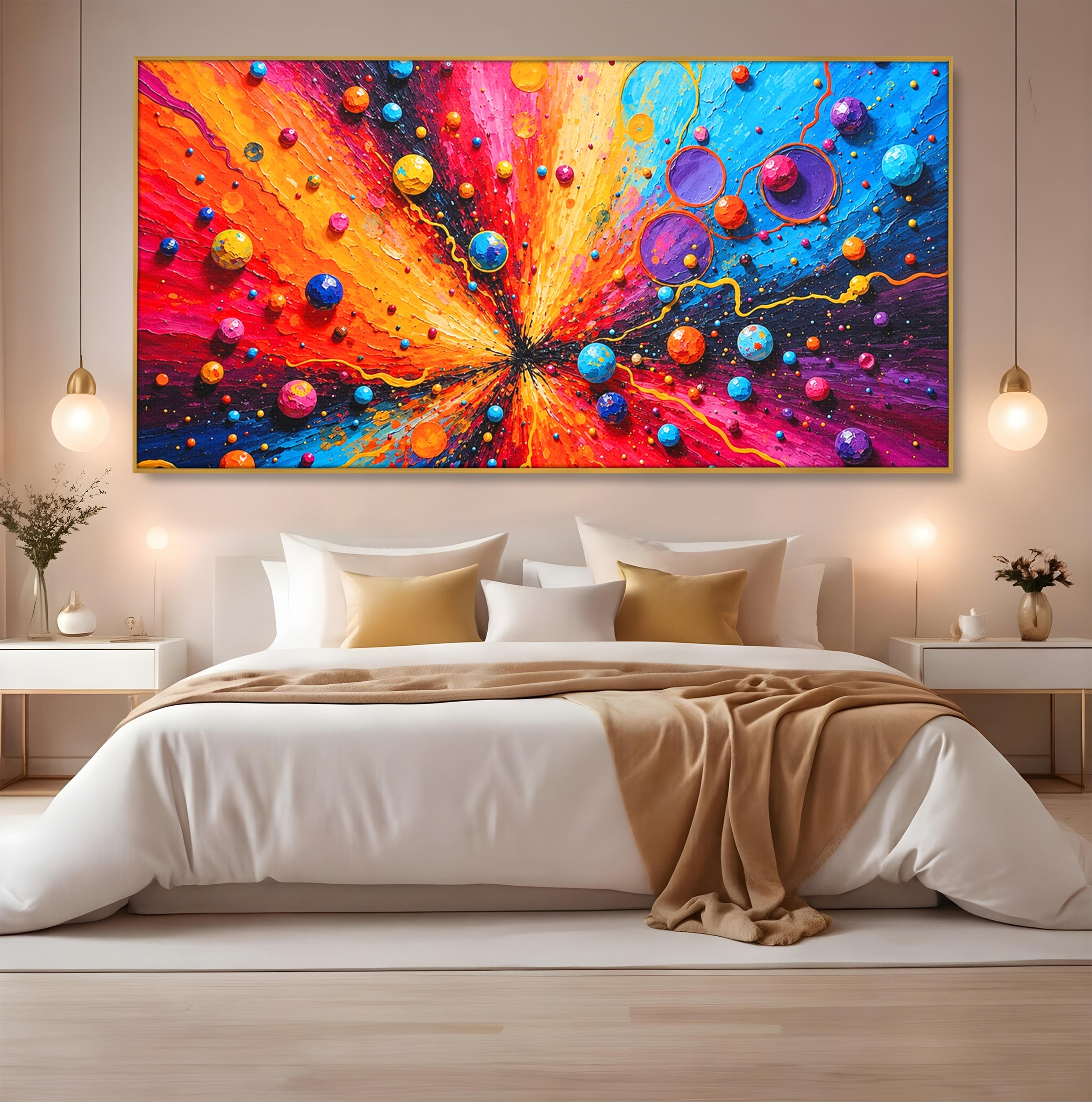 Tablou Canvas Premium LuxCanva® C1370, Explozie De Culori, Abstract, Modern, Dinamism, Energie, Living, Culori Vibrante