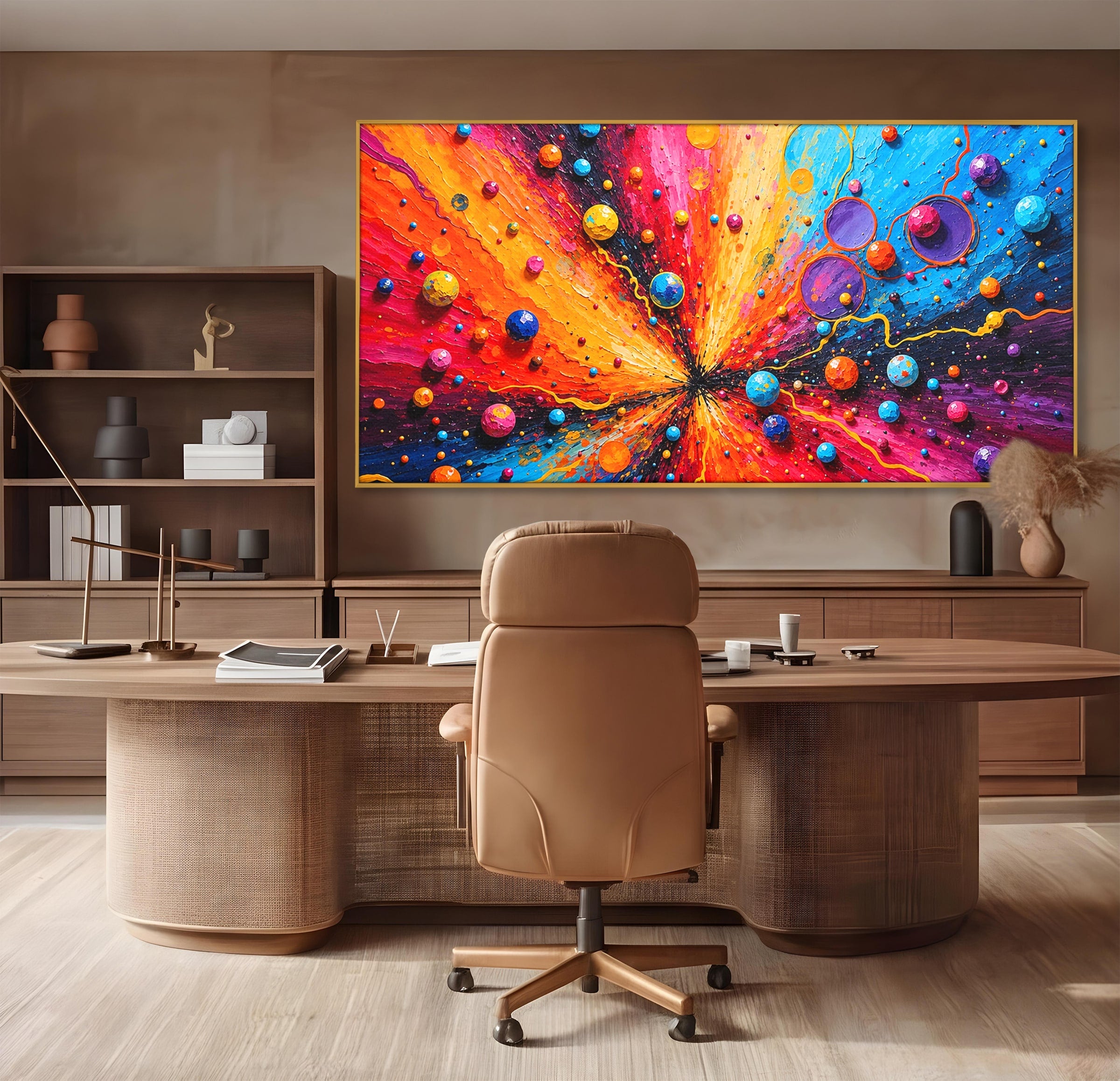 Tablou Canvas Premium LuxCanva® C1370, Explozie De Culori, Abstract, Modern, Dinamism, Energie, Living, Culori Vibrante