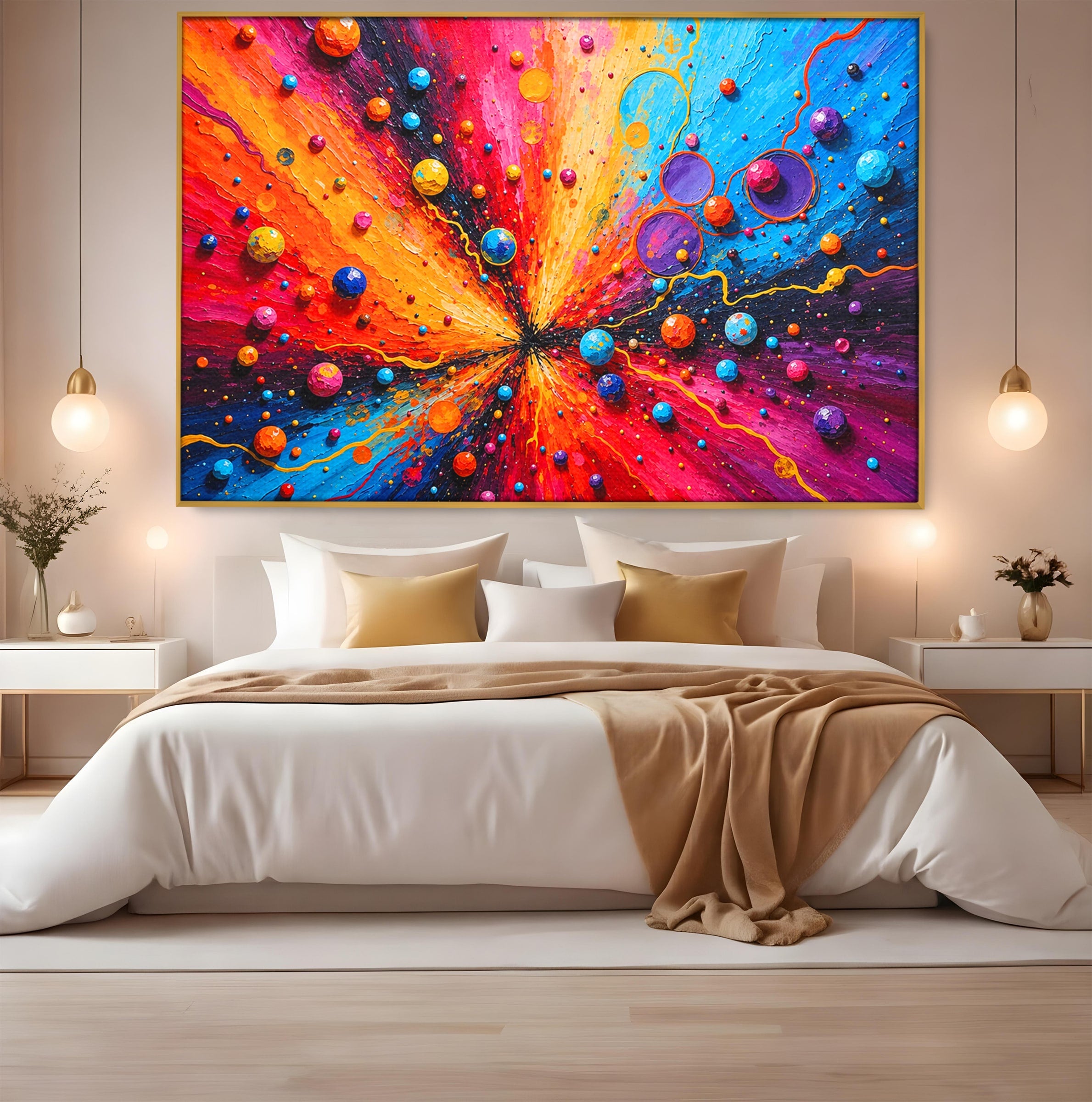 Tablou Canvas Premium LuxCanva® C1370, Explozie De Culori, Abstract, Modern, Dinamism, Energie, Living, Culori Vibrante