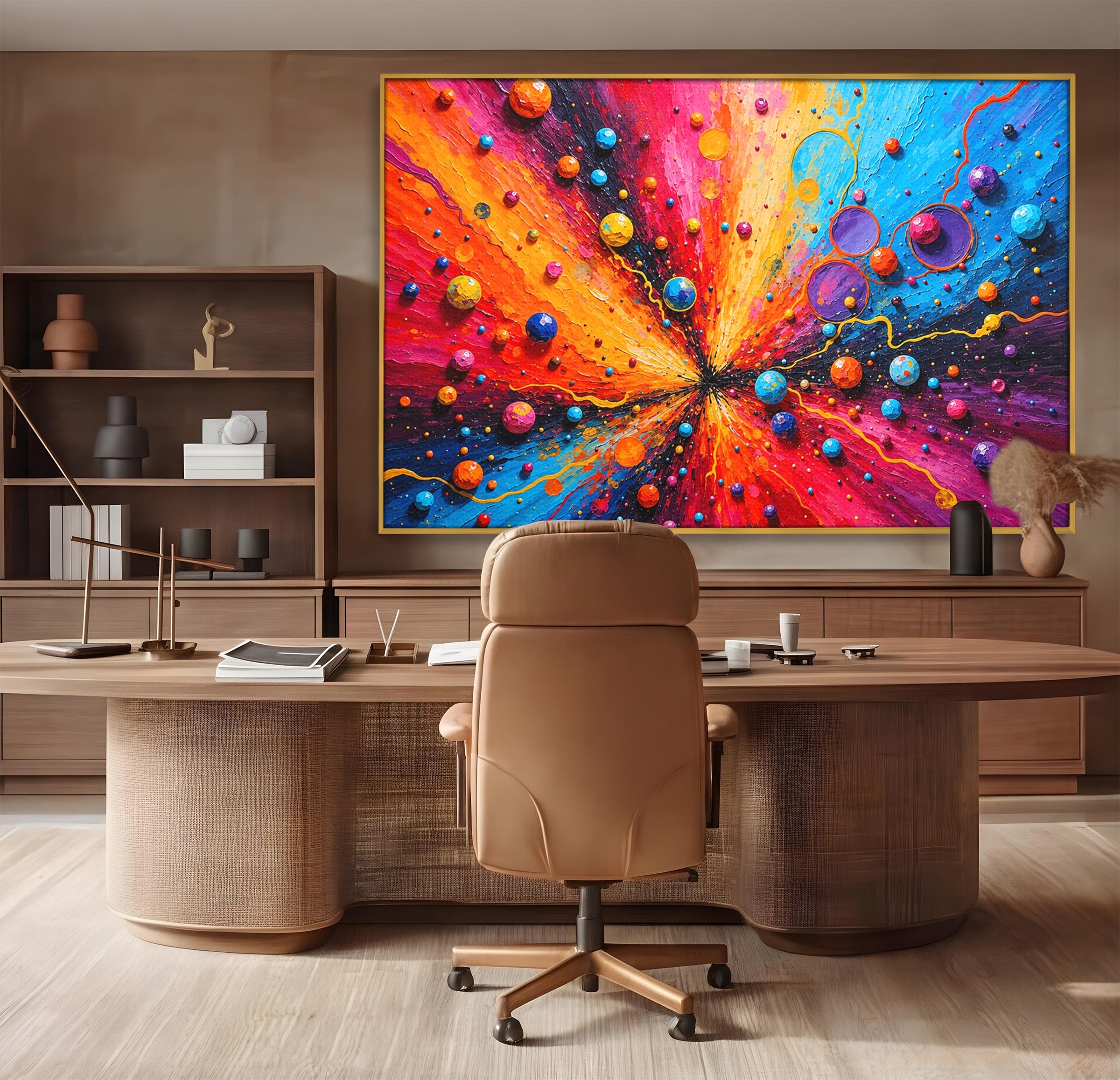 Tablou Canvas Premium LuxCanva® C1370, Explozie De Culori, Abstract, Modern, Dinamism, Energie, Living, Culori Vibrante