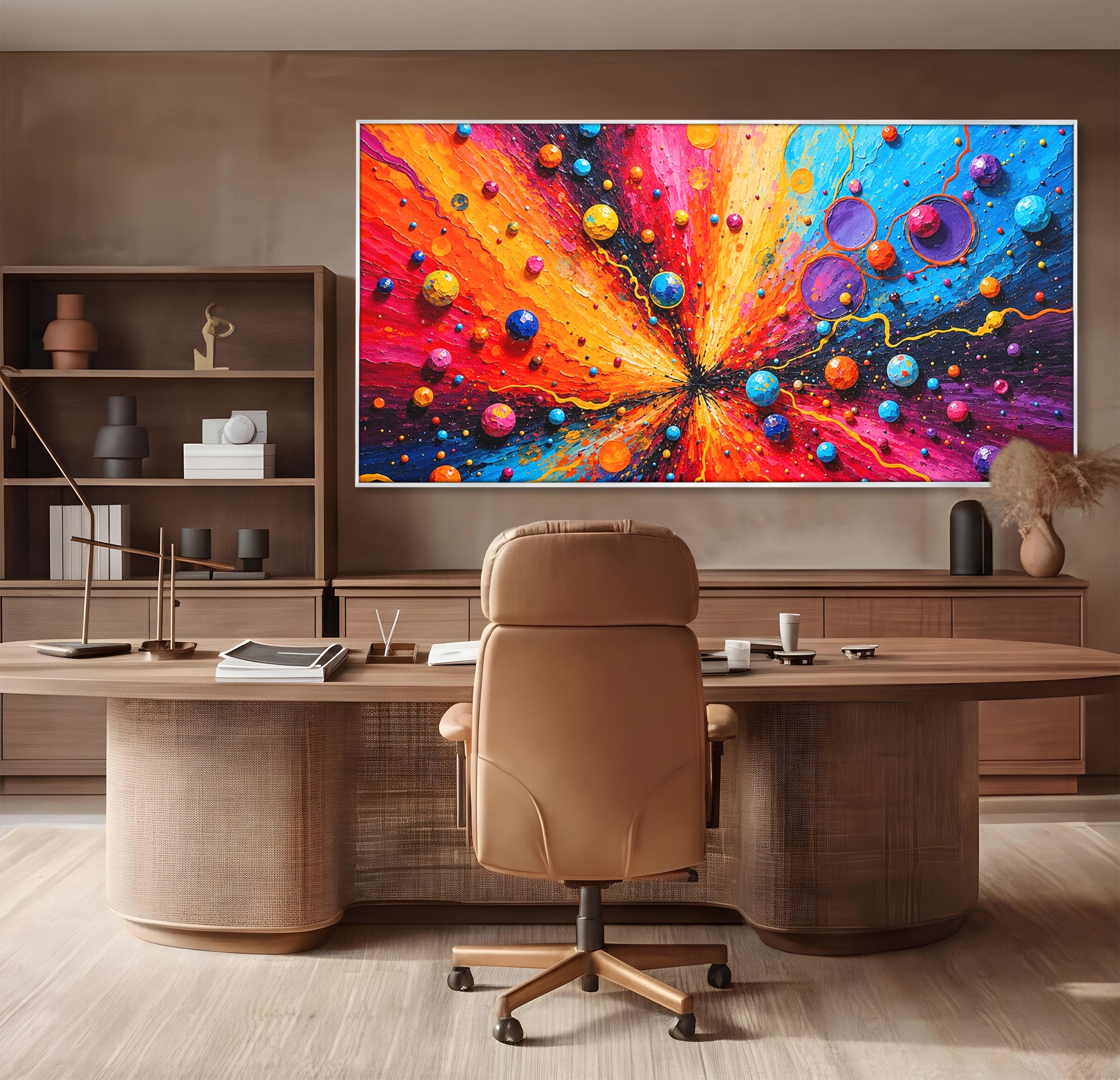 Tablou Canvas Premium LuxCanva® C1370, Explozie De Culori, Abstract, Modern, Dinamism, Energie, Living, Culori Vibrante