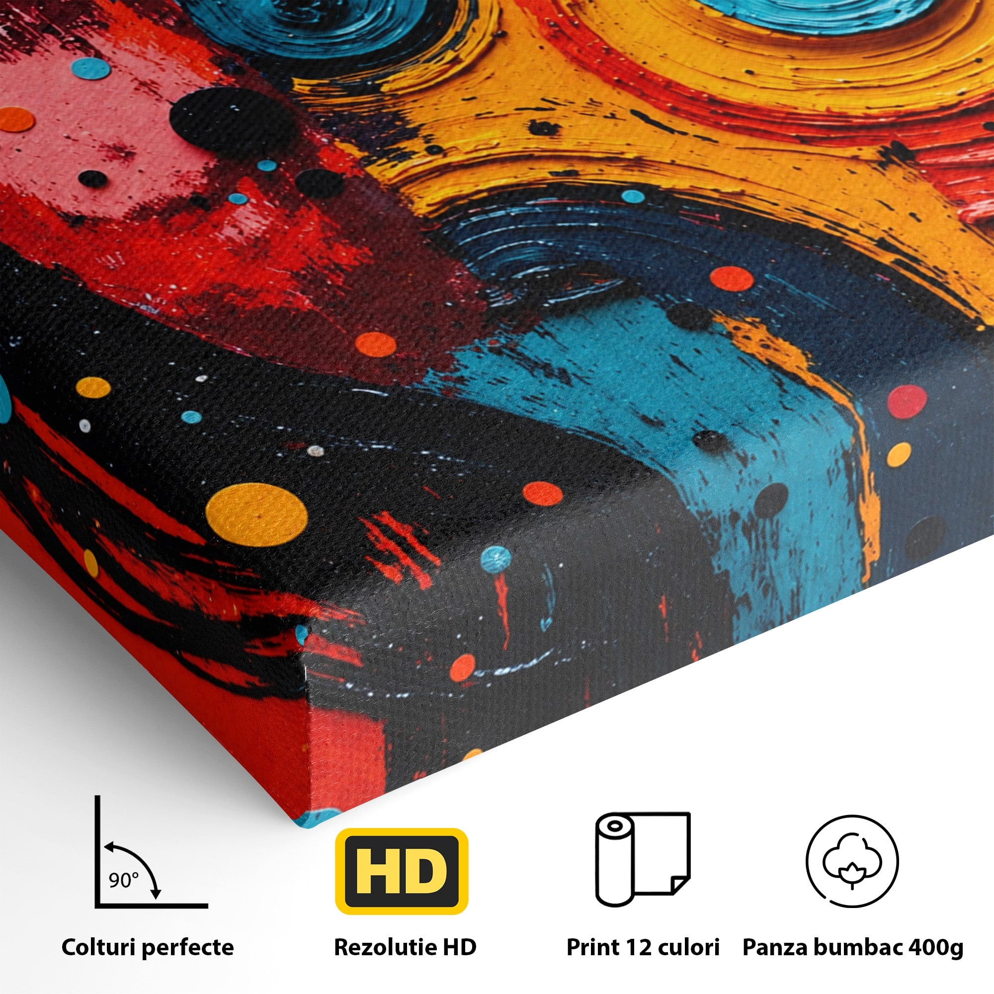 Tablou Canvas Premium LuxCanva® C1371, Fata Abstracta, Abstract, Portret, Modern, Arta, Living, Culori Vibrante
