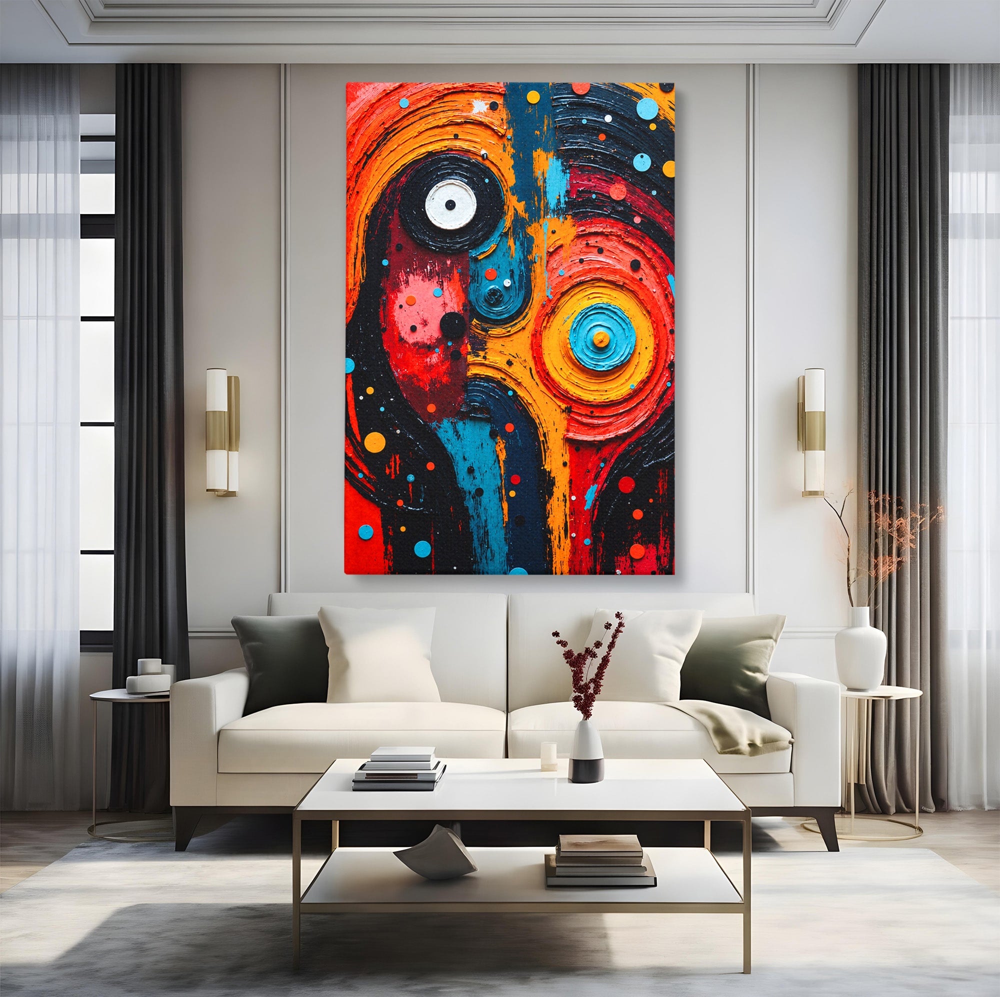 Tablou Canvas Premium LuxCanva® C1371, Fata Abstracta, Abstract, Portret, Modern, Arta, Living, Culori Vibrante