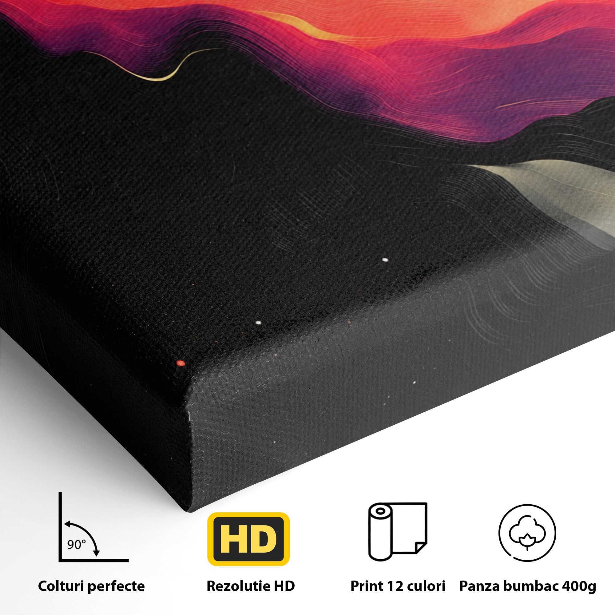 Tablou Canvas Premium LuxCanva® C1372, Peisaj Cosmic Abstractionist, Peisaj, Abstractie, Univers, Culori, Modern, Living, Dormitor, Culori Vibrante