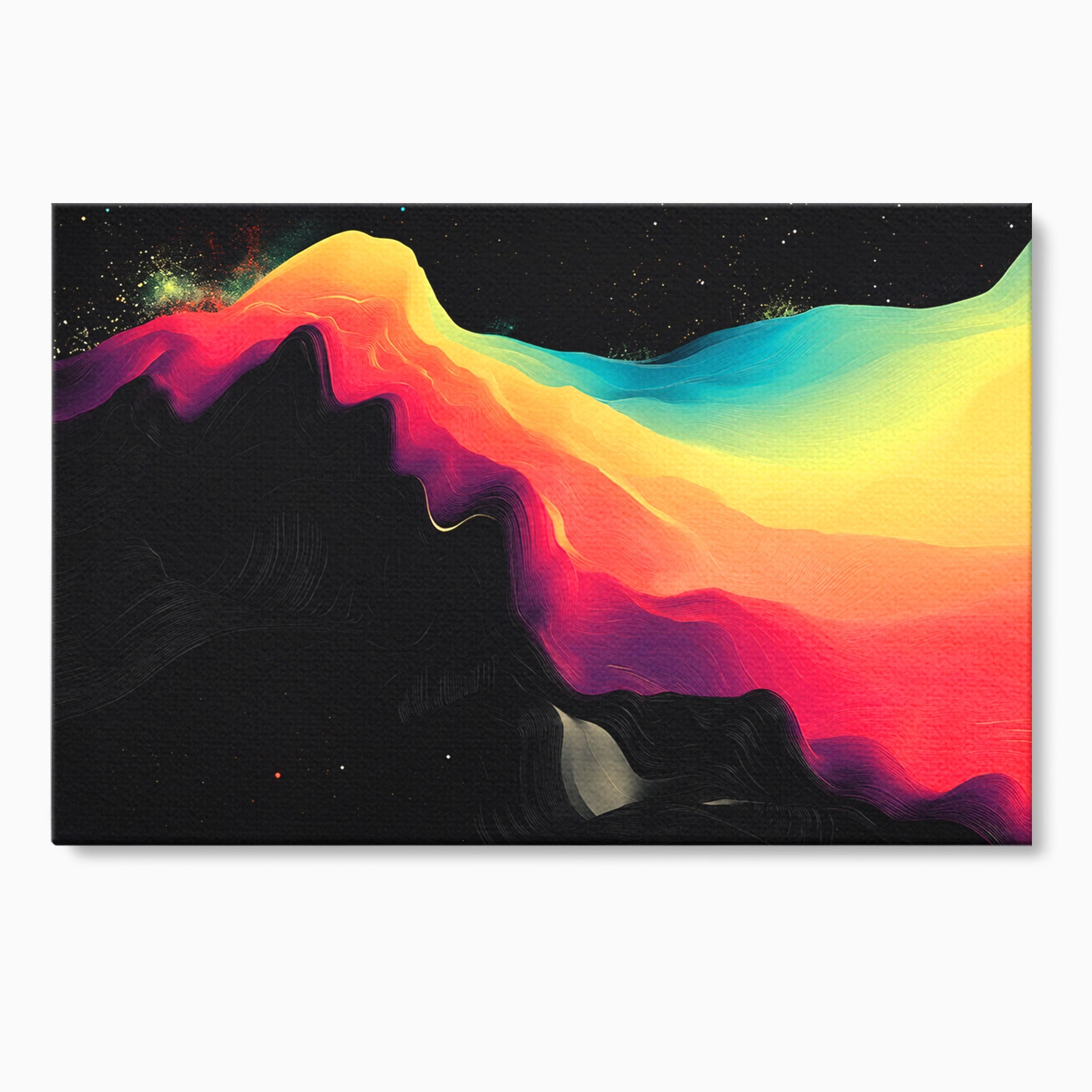 Tablou Canvas Premium LuxCanva® C1372, Peisaj Cosmic Abstractionist, Peisaj, Abstractie, Univers, Culori, Modern, Living, Dormitor, Culori Vibrante