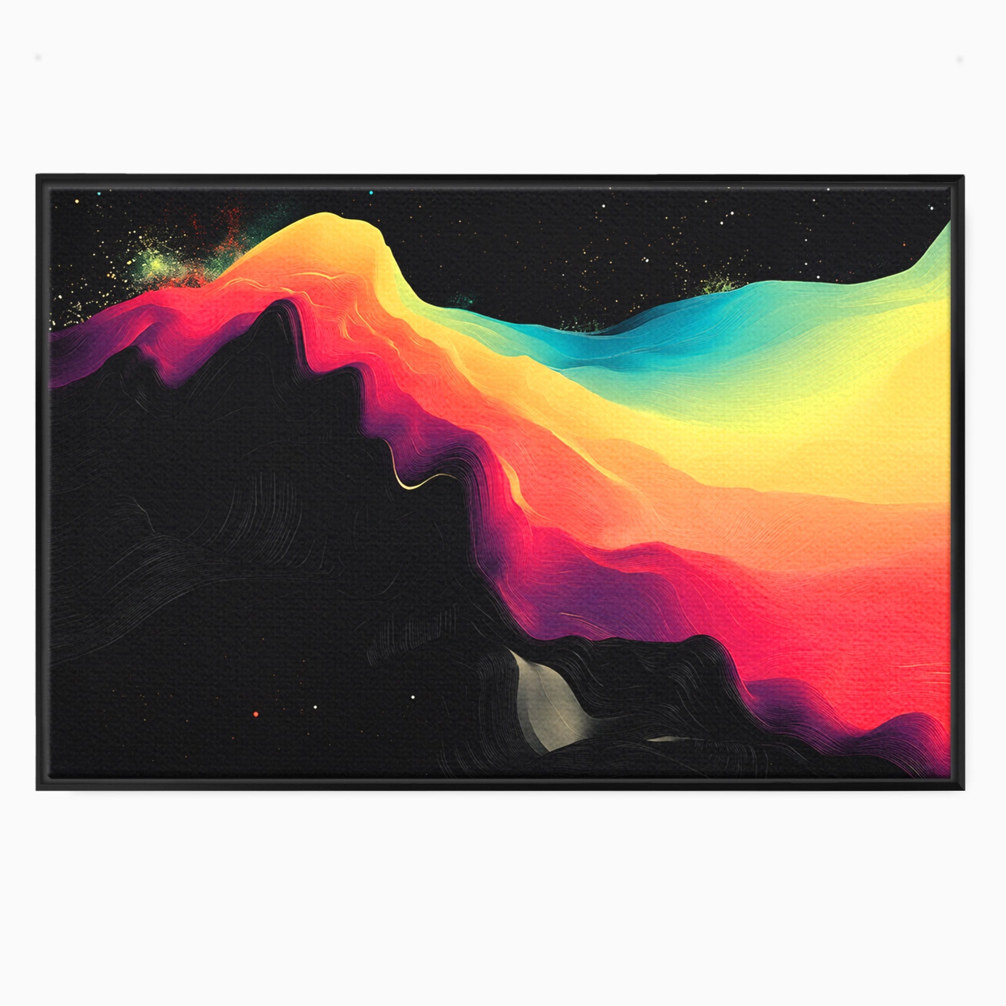 Tablou Canvas Premium LuxCanva® C1372, Peisaj Cosmic Abstractionist, Peisaj, Abstractie, Univers, Culori, Modern, Living, Dormitor, Culori Vibrante