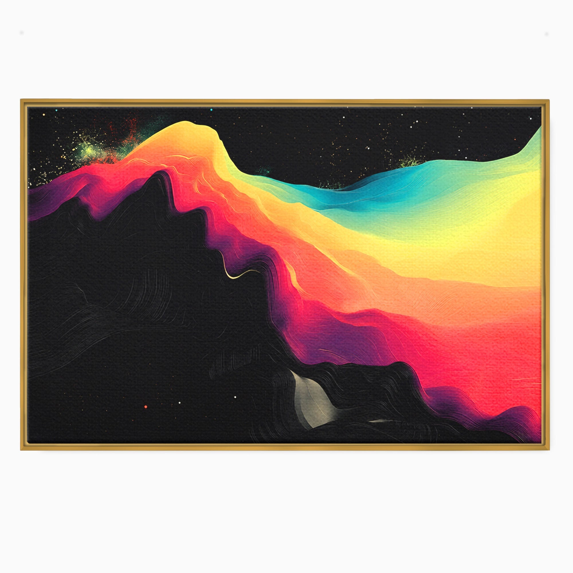 Tablou Canvas Premium LuxCanva® C1372, Peisaj Cosmic Abstractionist, Peisaj, Abstractie, Univers, Culori, Modern, Living, Dormitor, Culori Vibrante