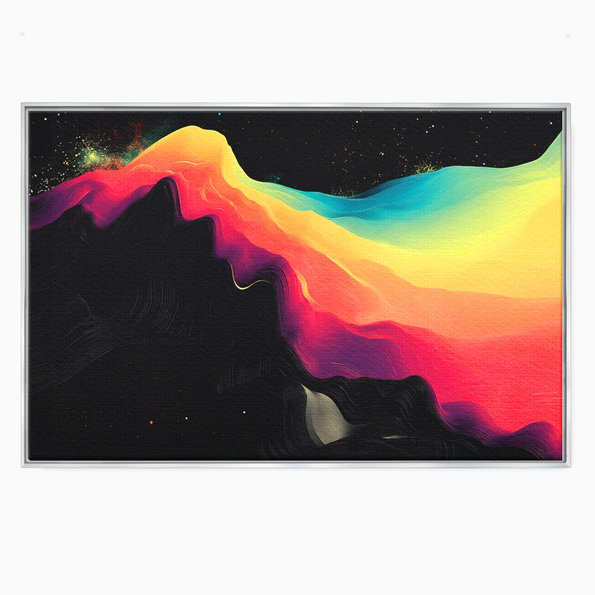 Tablou Canvas Premium LuxCanva® C1372, Peisaj Cosmic Abstractionist, Peisaj, Abstractie, Univers, Culori, Modern, Living, Dormitor, Culori Vibrante