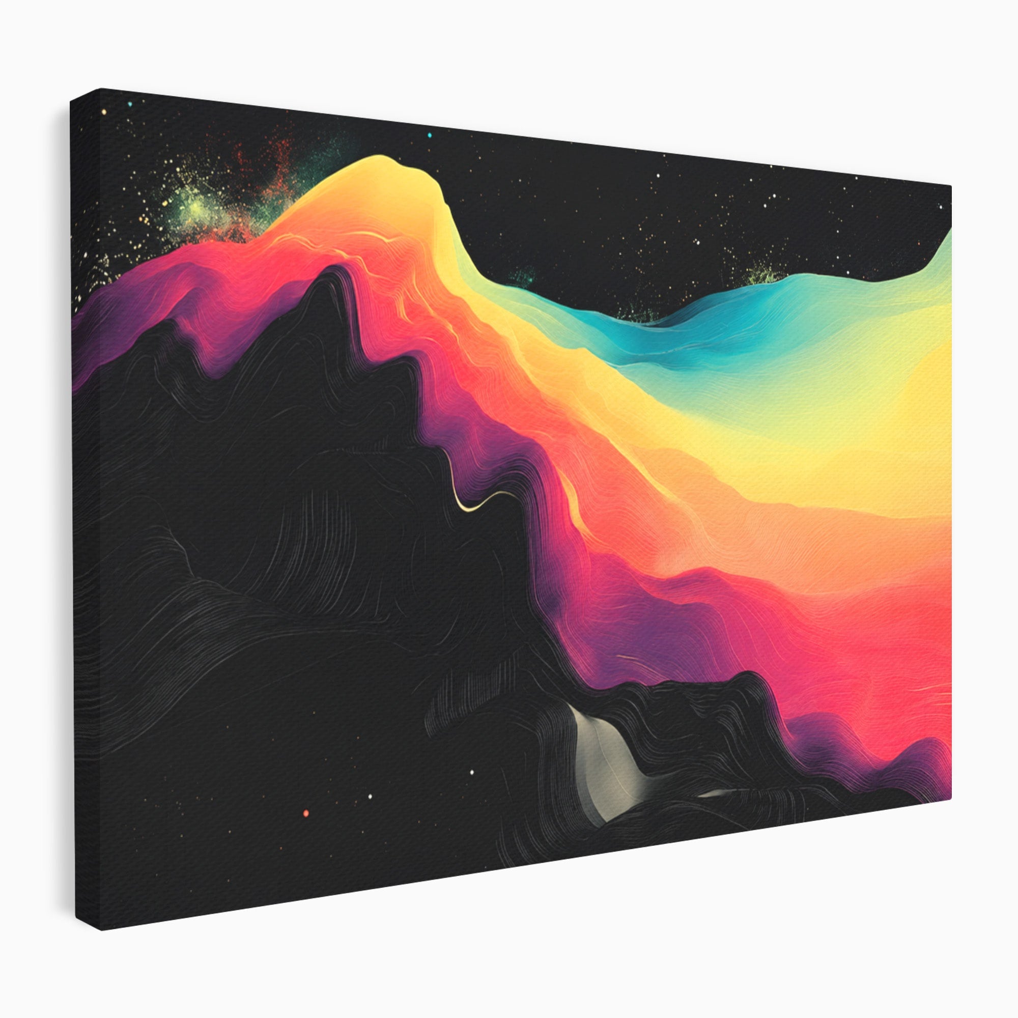 Tablou Canvas Premium LuxCanva® C1372, Peisaj Cosmic Abstractionist, Peisaj, Abstractie, Univers, Culori, Modern, Living, Dormitor, Culori Vibrante