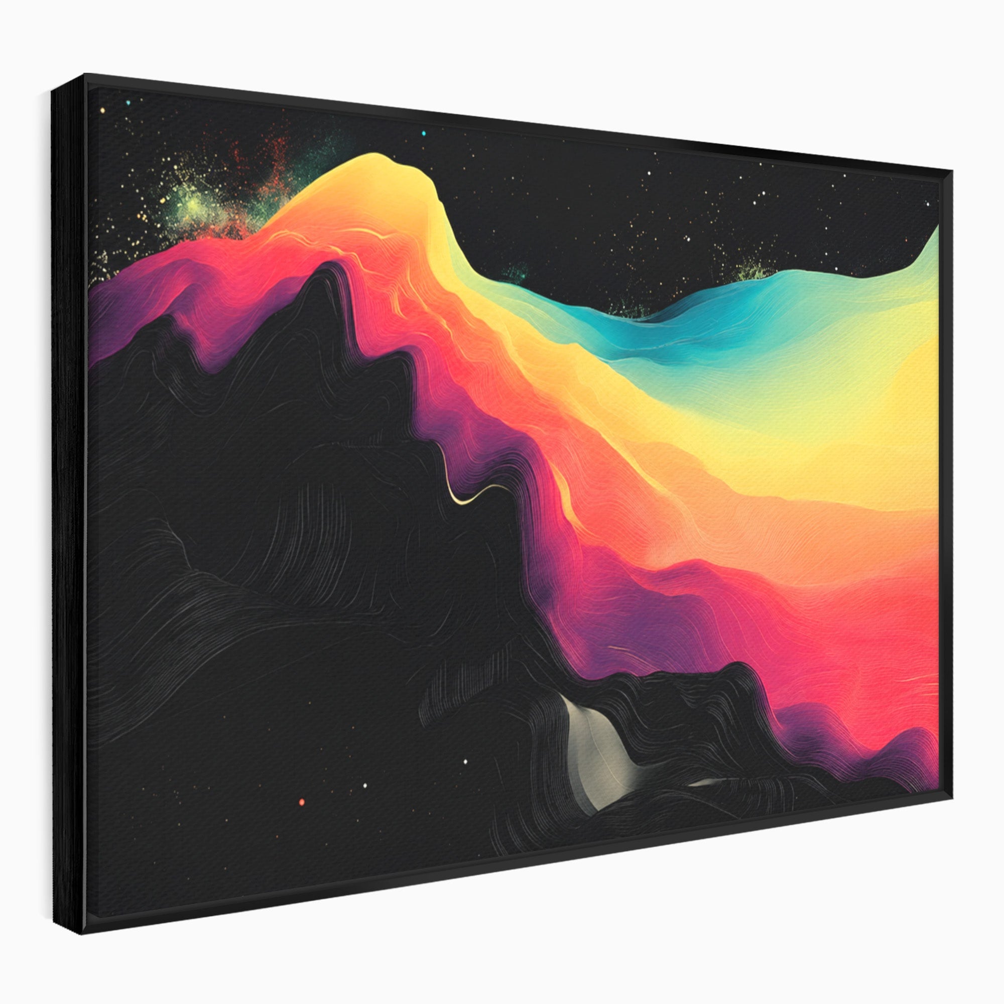 Tablou Canvas Premium LuxCanva® C1372, Peisaj Cosmic Abstractionist, Peisaj, Abstractie, Univers, Culori, Modern, Living, Dormitor, Culori Vibrante