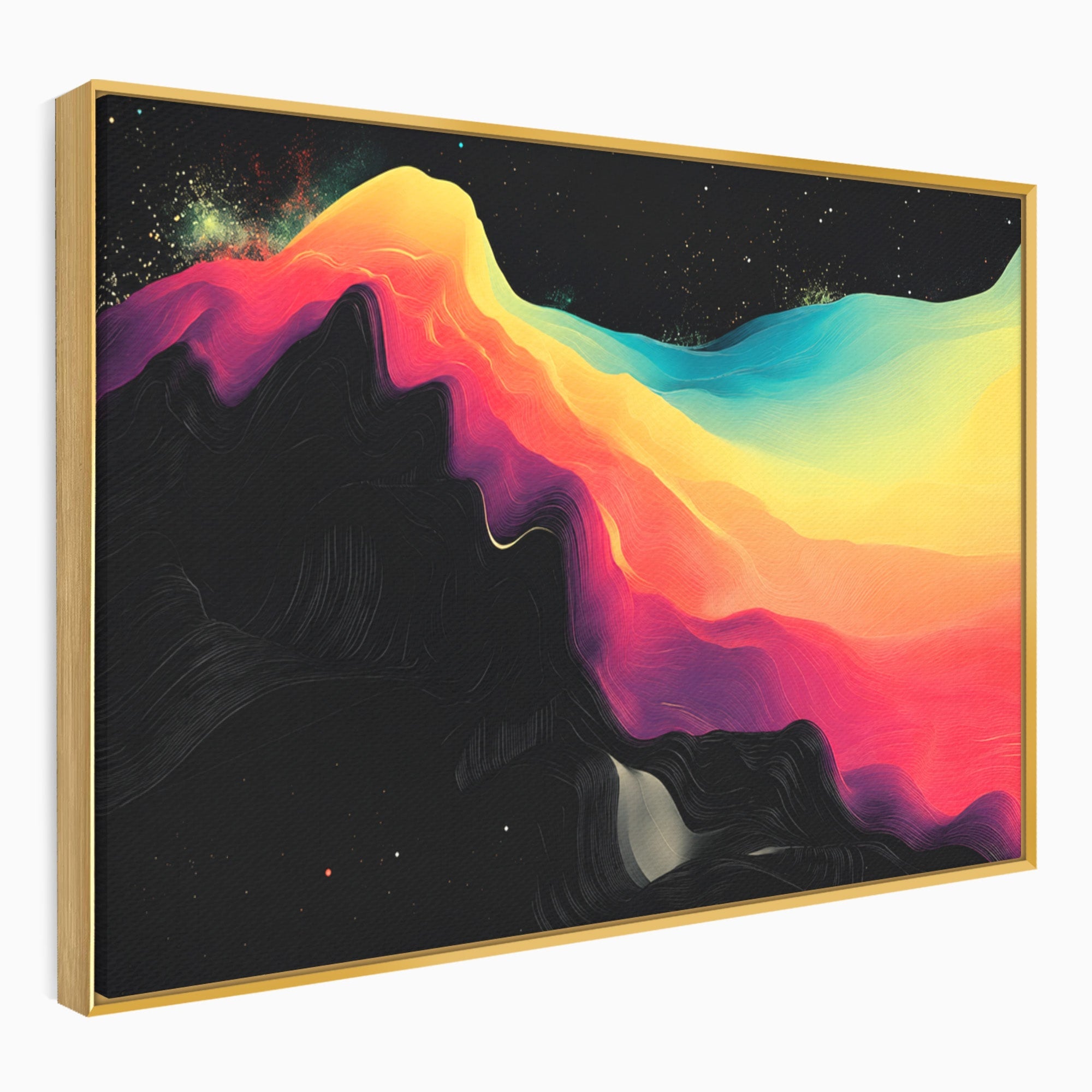 Tablou Canvas Premium LuxCanva® C1372, Peisaj Cosmic Abstractionist, Peisaj, Abstractie, Univers, Culori, Modern, Living, Dormitor, Culori Vibrante