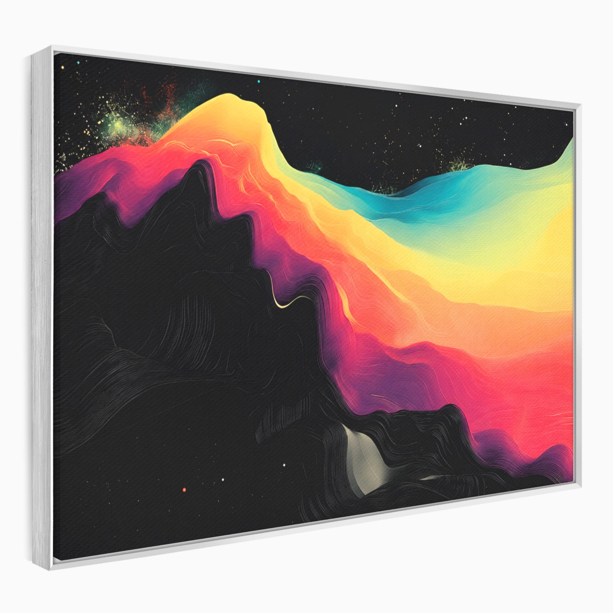 Tablou Canvas Premium LuxCanva® C1372, Peisaj Cosmic Abstractionist, Peisaj, Abstractie, Univers, Culori, Modern, Living, Dormitor, Culori Vibrante