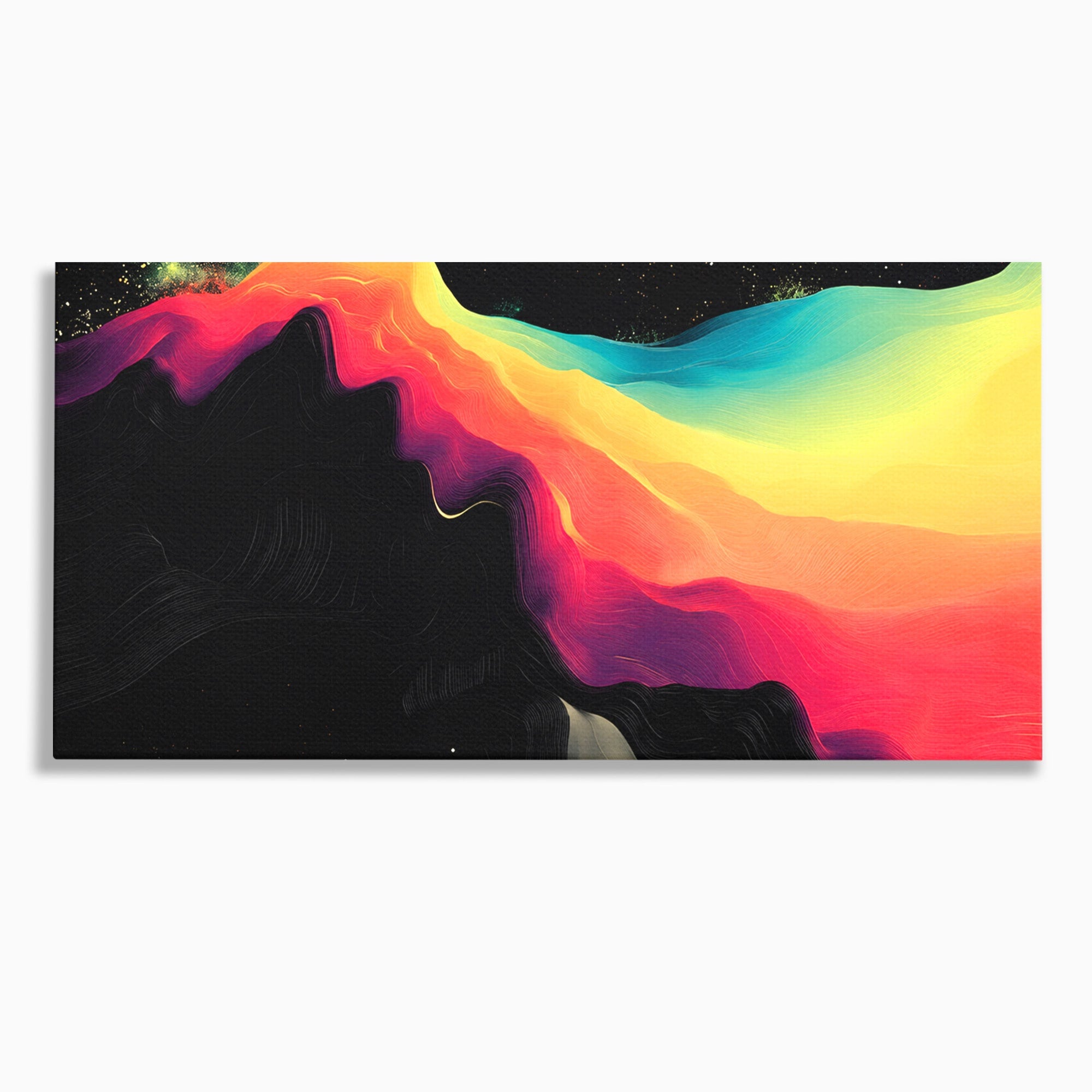 Tablou Canvas Premium LuxCanva® C1372, Peisaj Cosmic Abstractionist, Peisaj, Abstractie, Univers, Culori, Modern, Living, Dormitor, Culori Vibrante